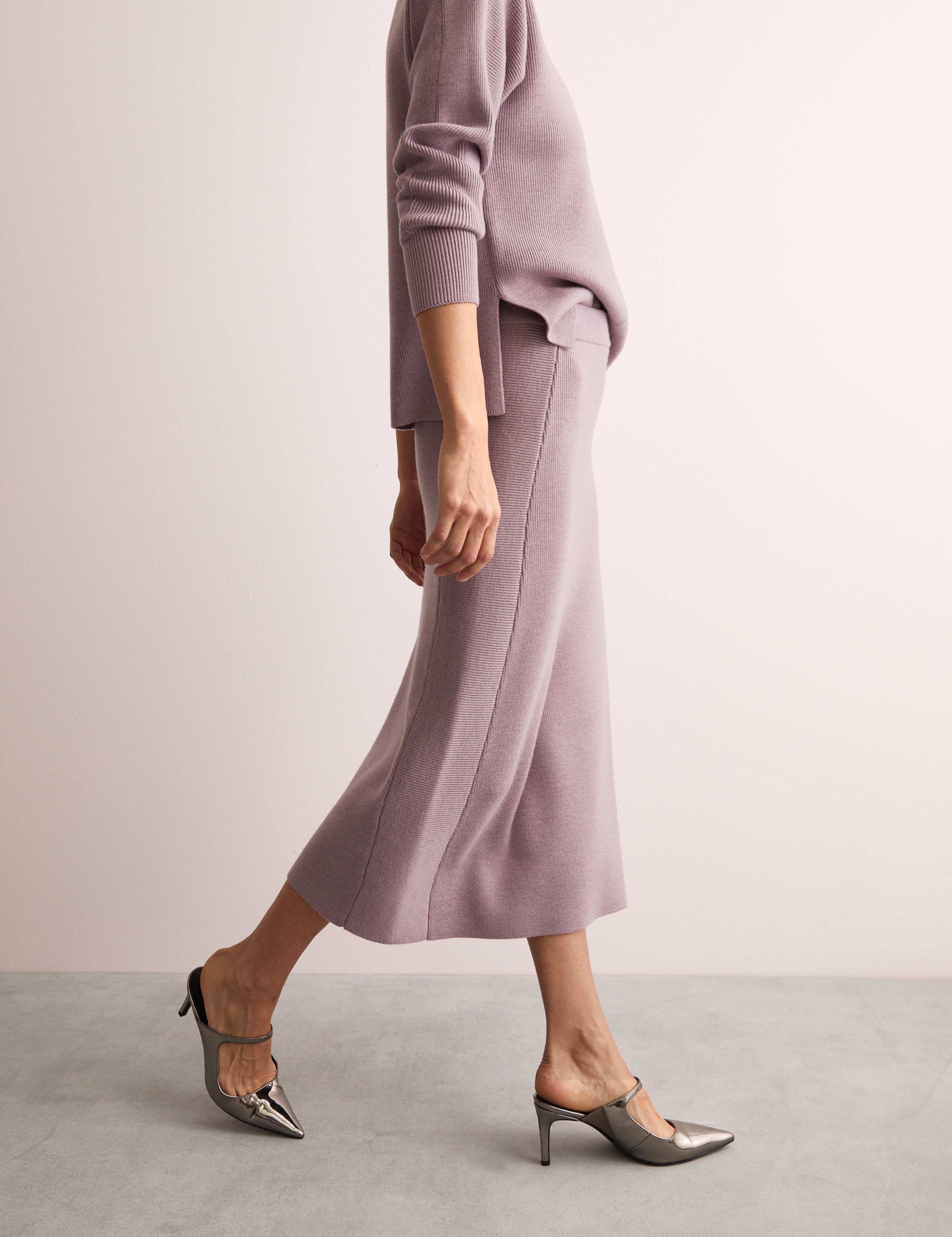Pure Wool Knitted Midi Column Skirt 5 of 7