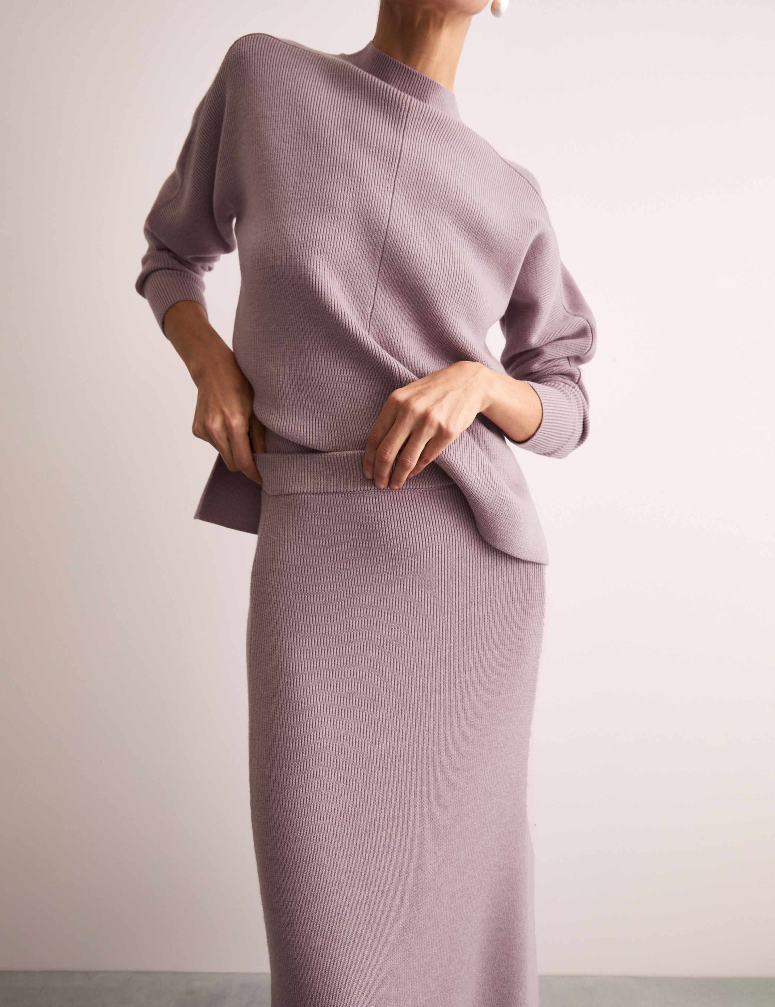 Pure Wool Knitted Midi Column Skirt 6 of 7