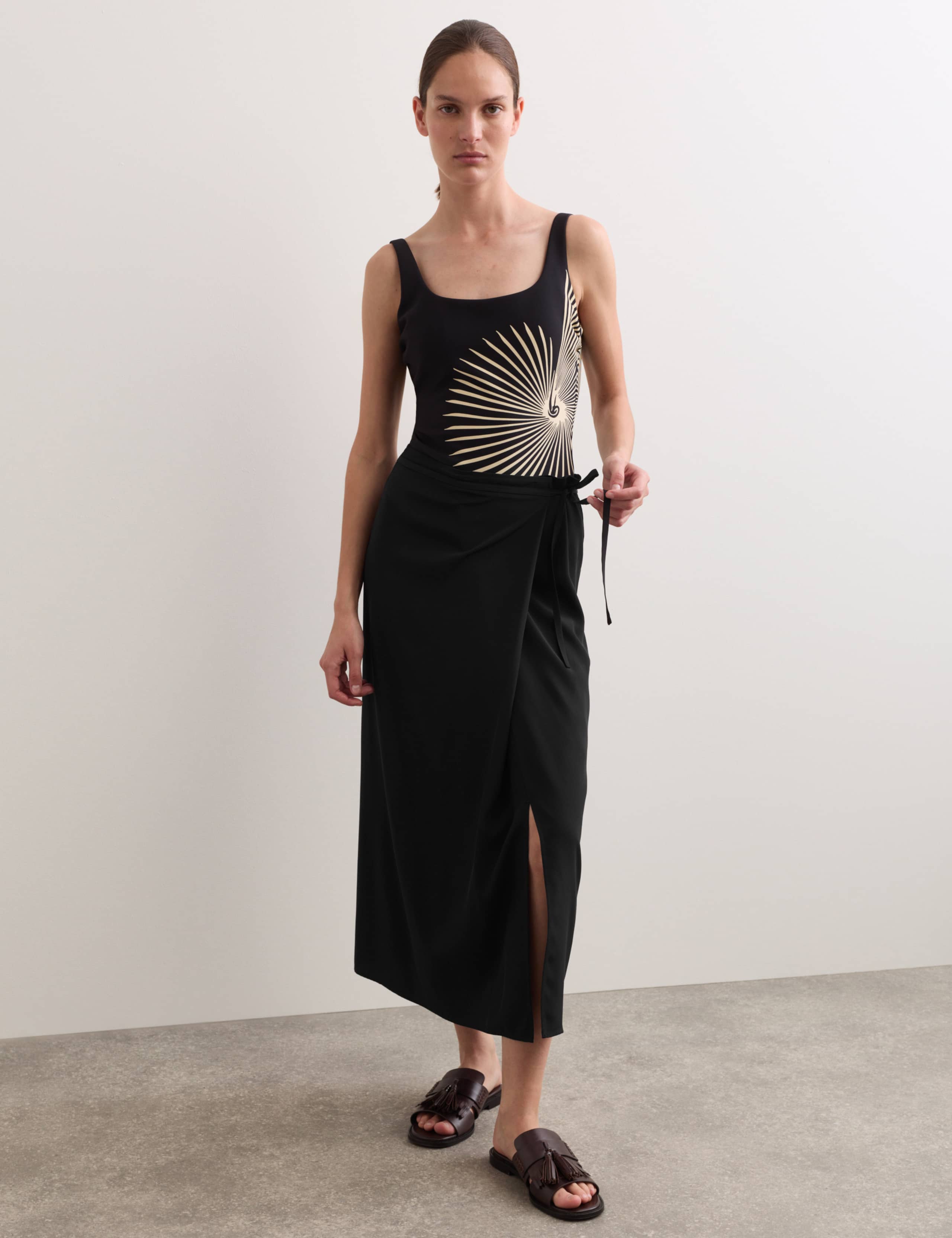 Pure Silk Midi Wrap Skirt 6 of 6