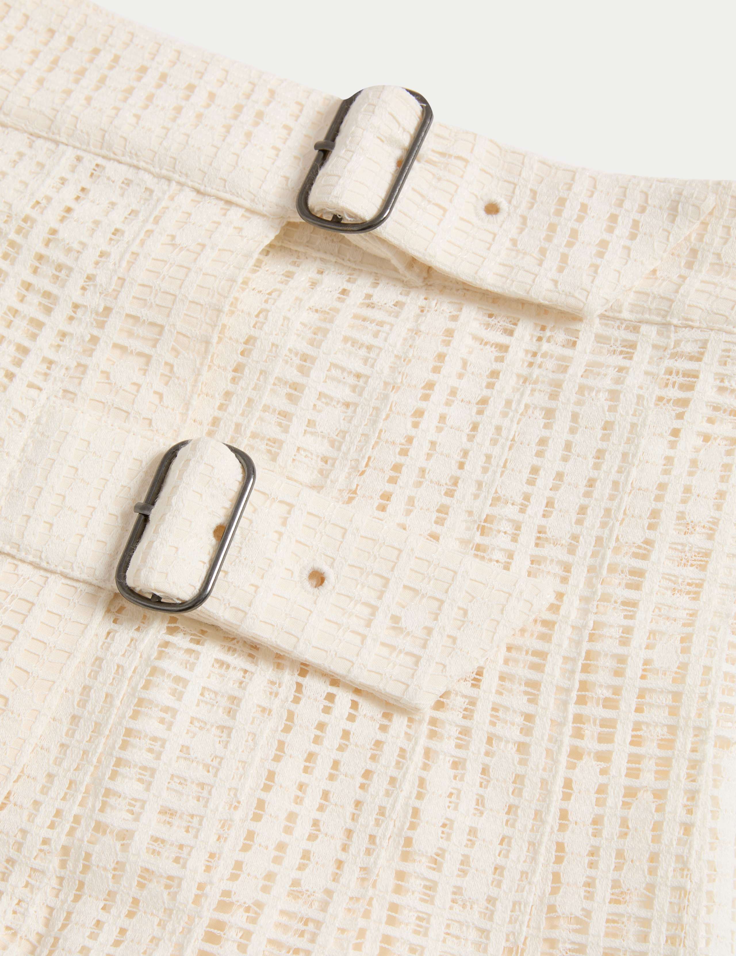 Cotton Rich Lace Pleated Midi Skirt 7 of 7