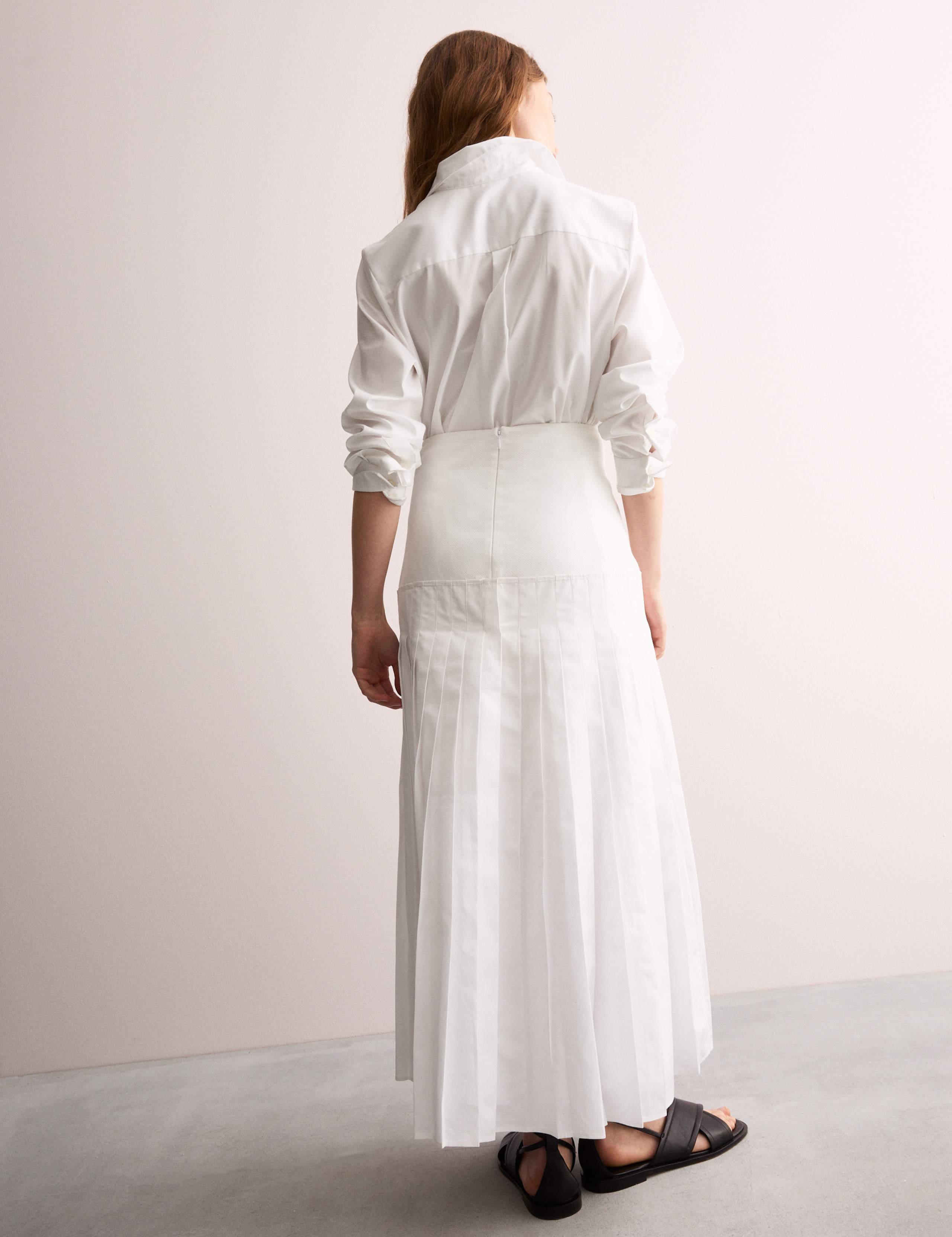 Pure Cotton Drop Waist Midi A-Line Skirt 5 of 7
