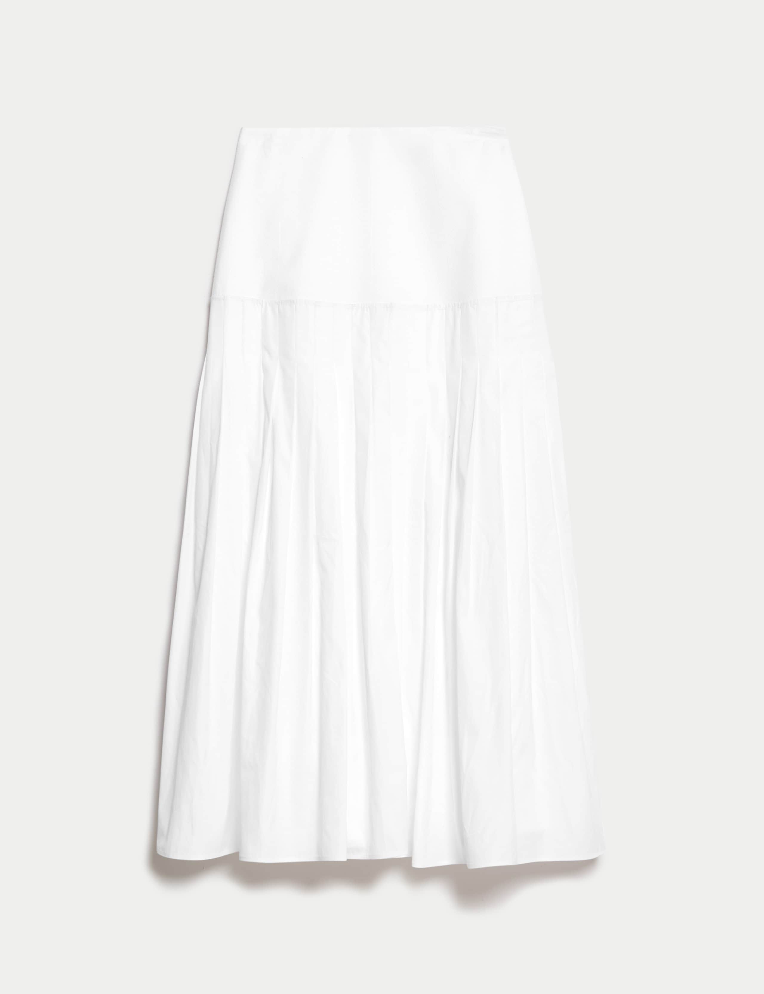 Pure Cotton Drop Waist Midi A-Line Skirt 2 of 7