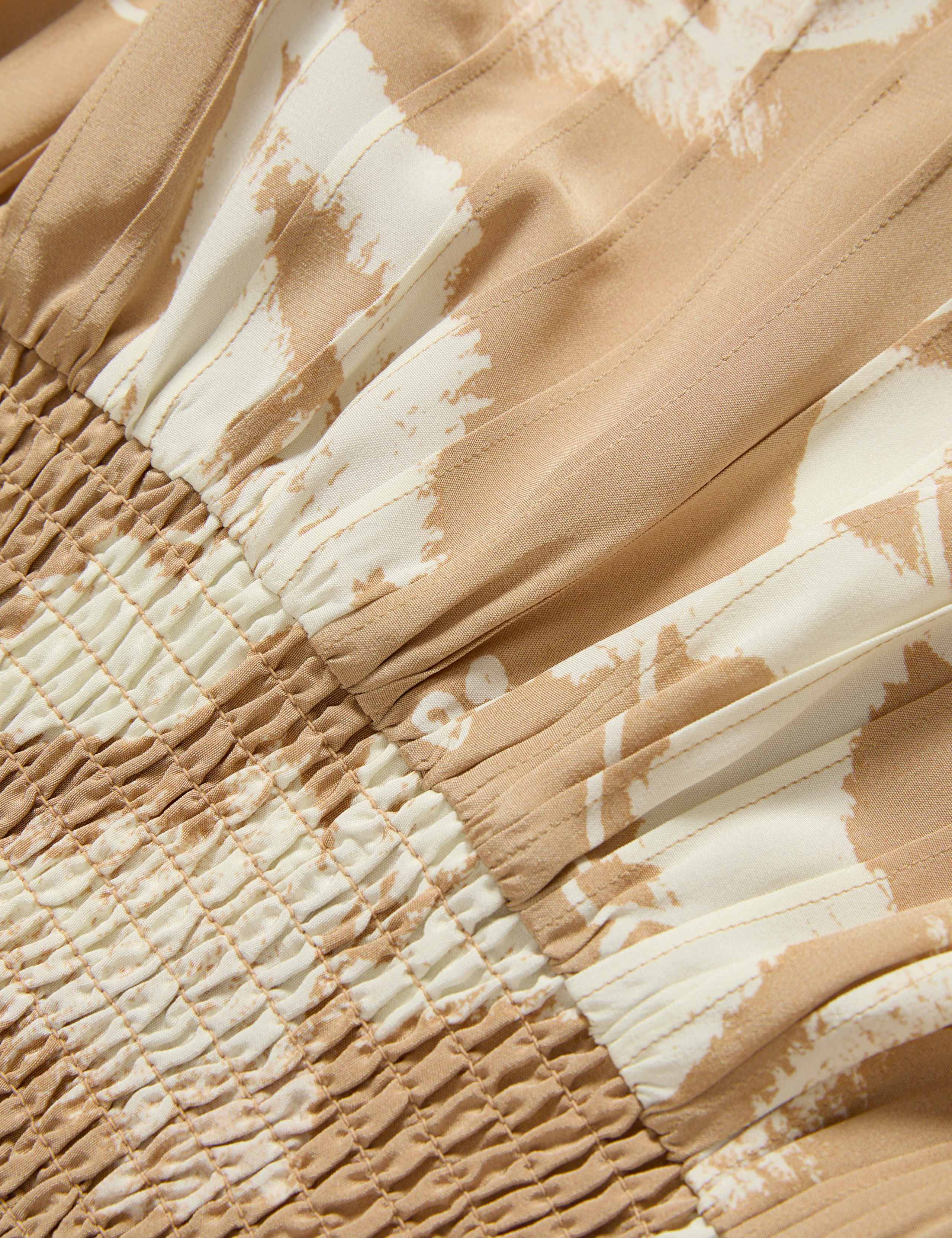 Pure Silk Floral Midi A-Line Skirt 7 of 7