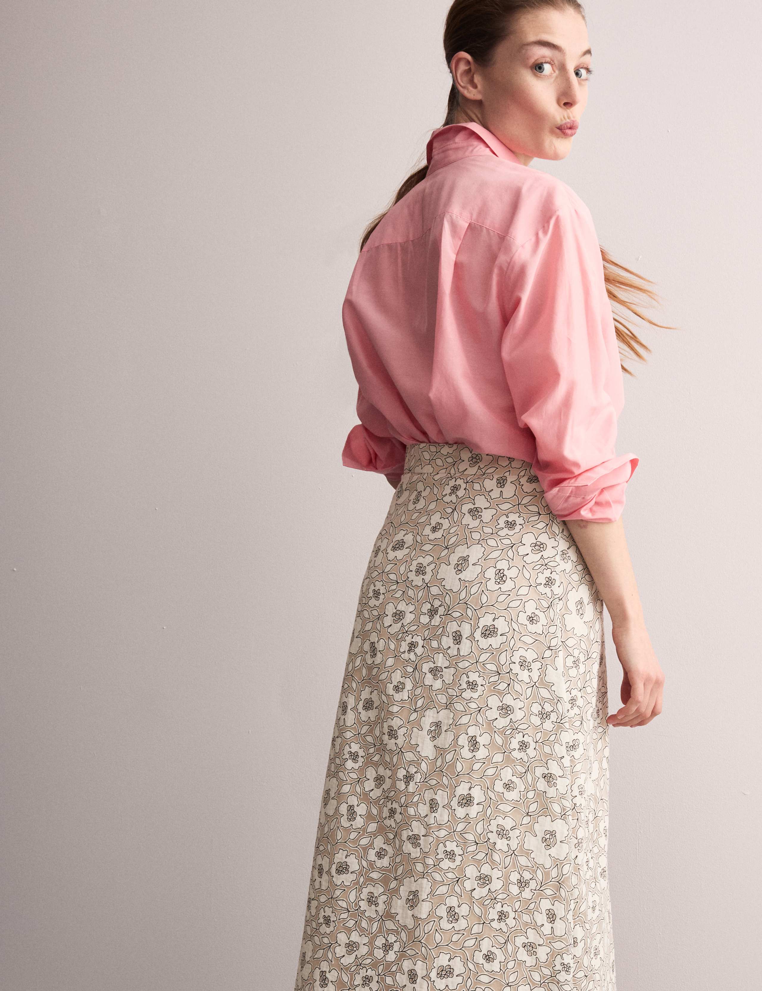 Floral Midi Column Skirt 3 of 6