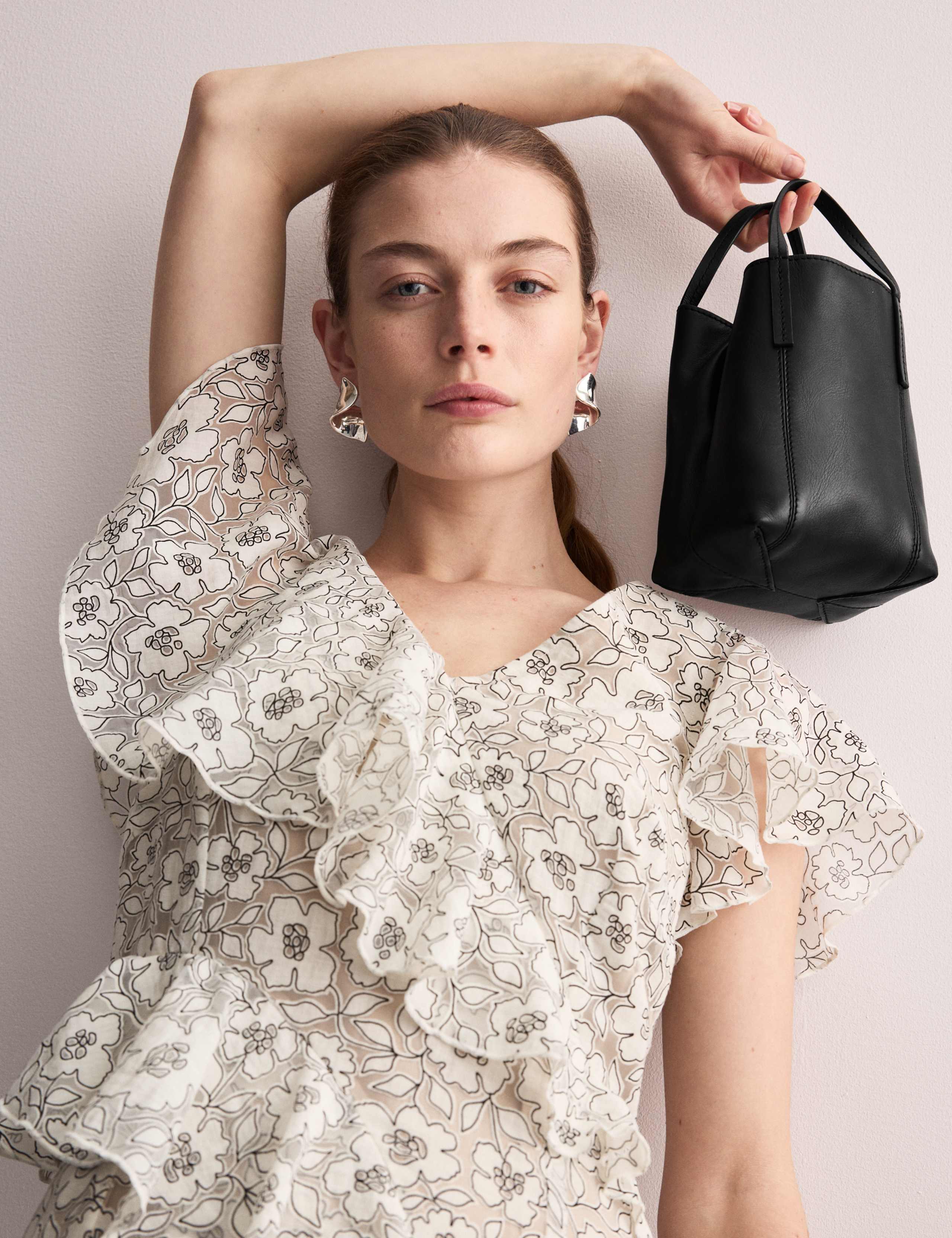 Leather Top Handle Cross Body Bag 5 of 8