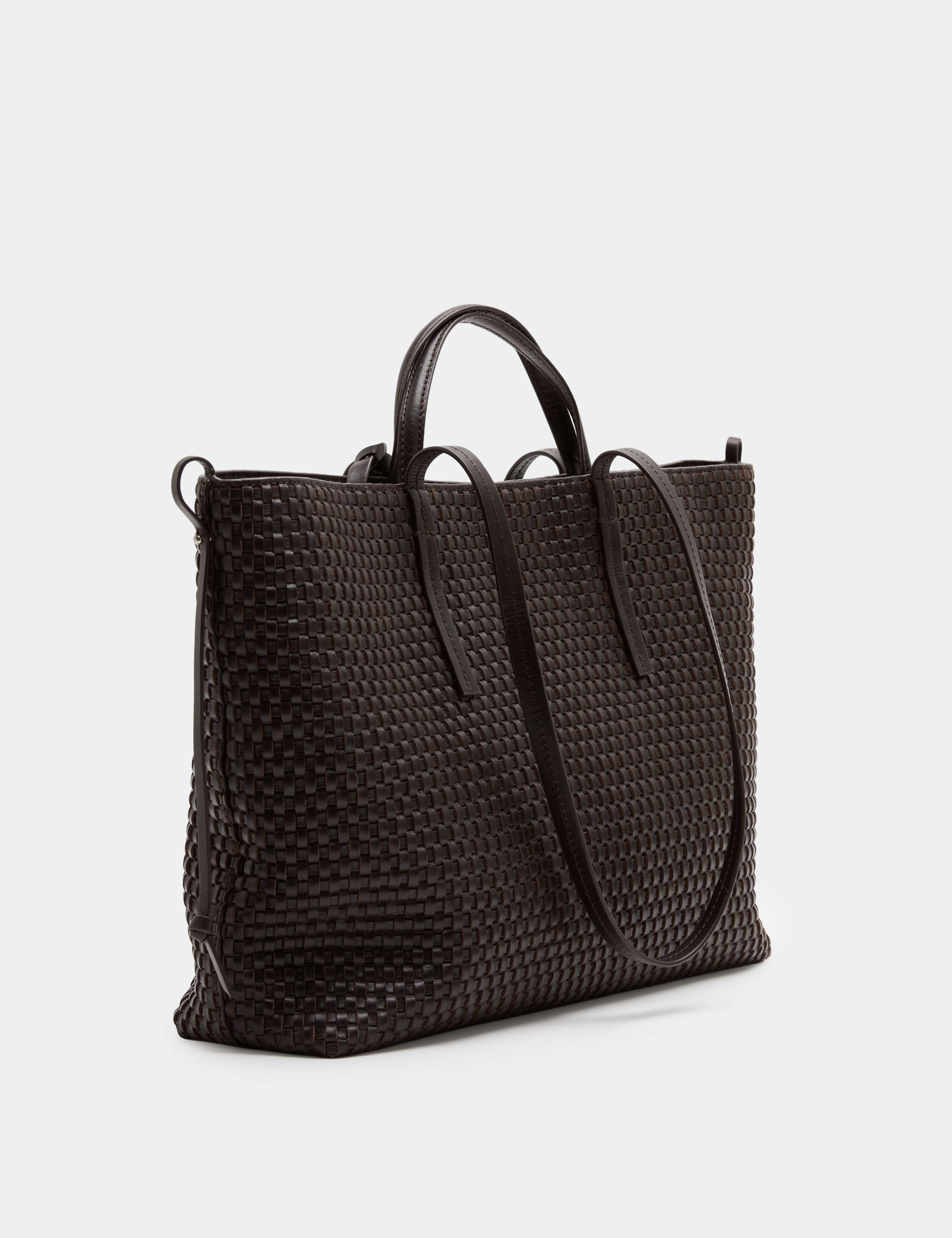 Leather Lattice Tote Bag 2 of 4