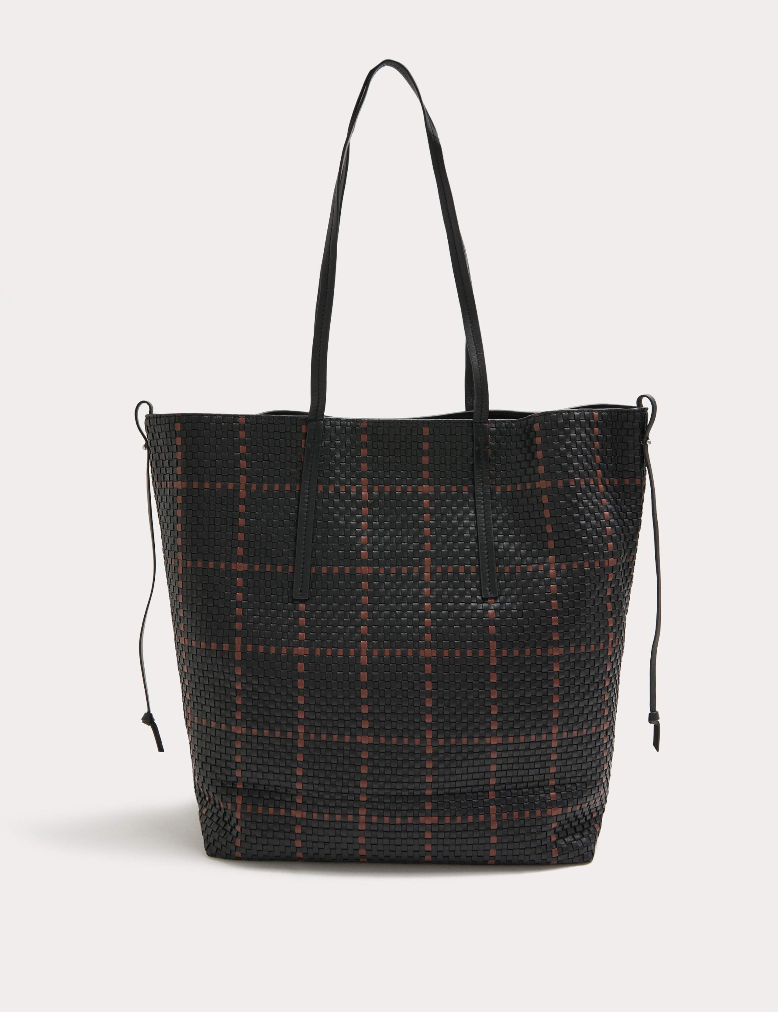 Pure Leather Lattice Tote Bag 2 of 4