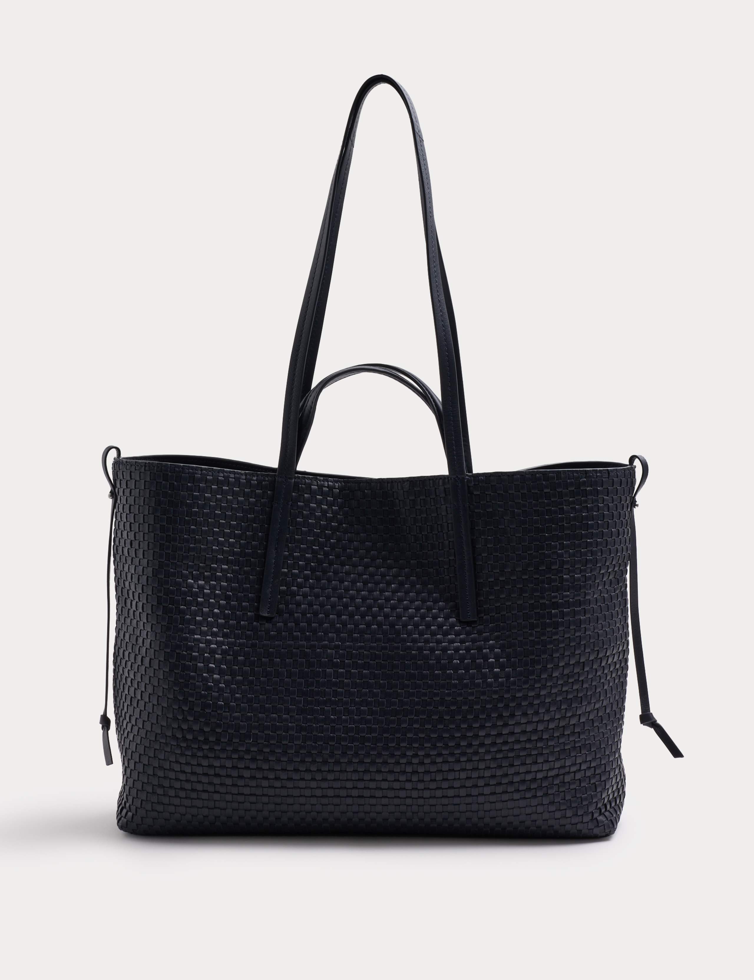 Leather Woven Top Handle Tote Bag 2 of 5