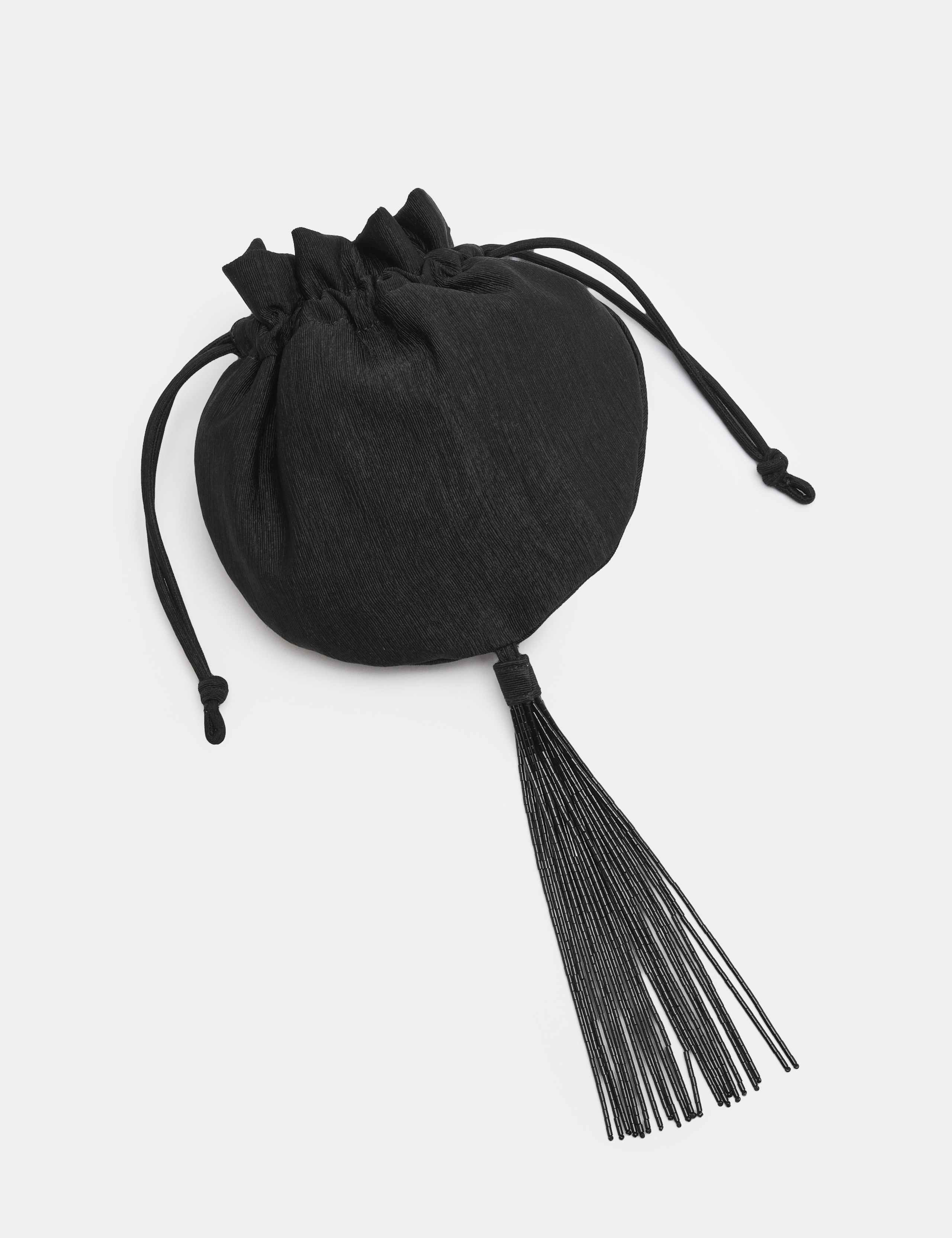 Beaded Tassel Drawstring Cross Body Bag 2 of 4