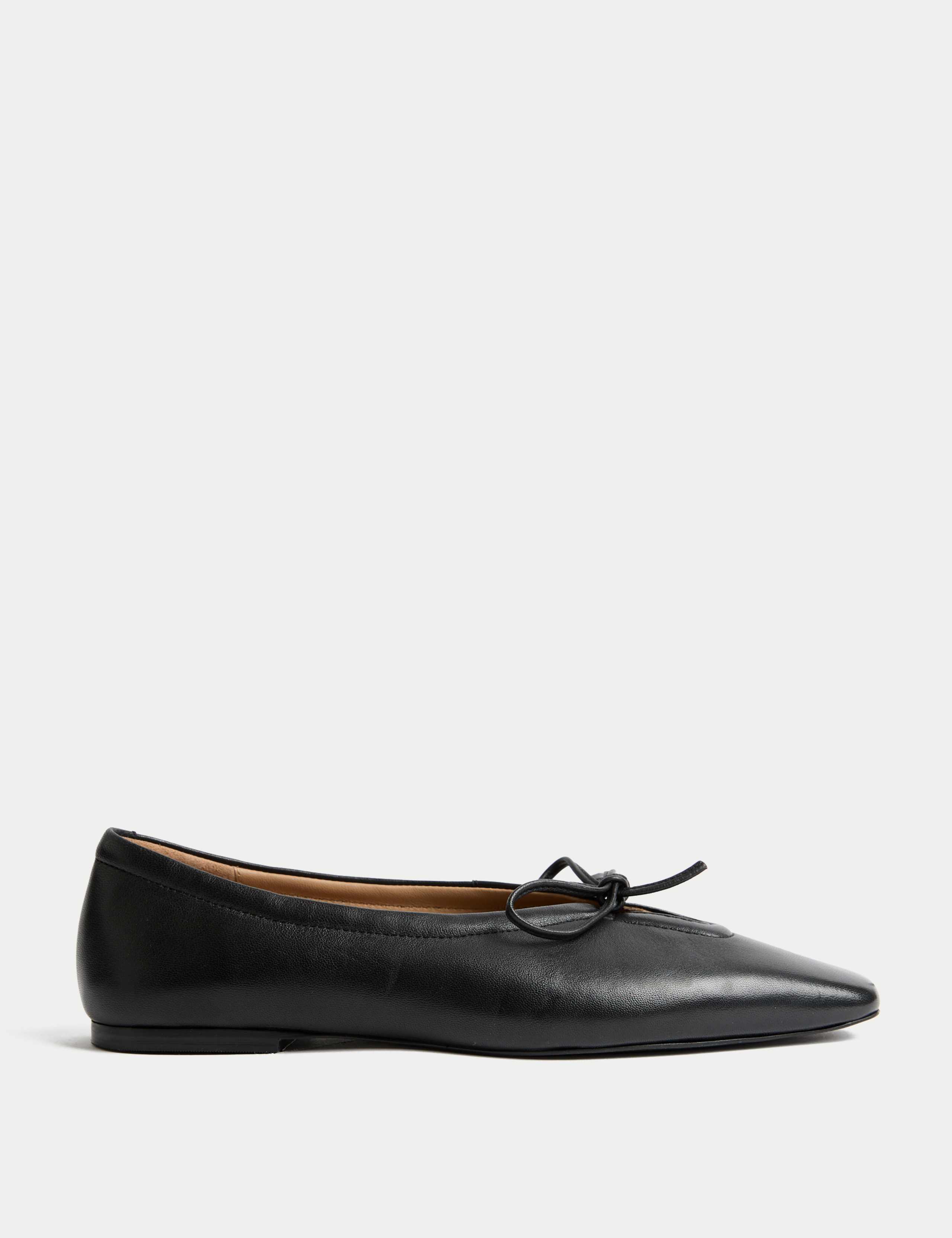 Leather Slip On Flat Pumps 1 of 3