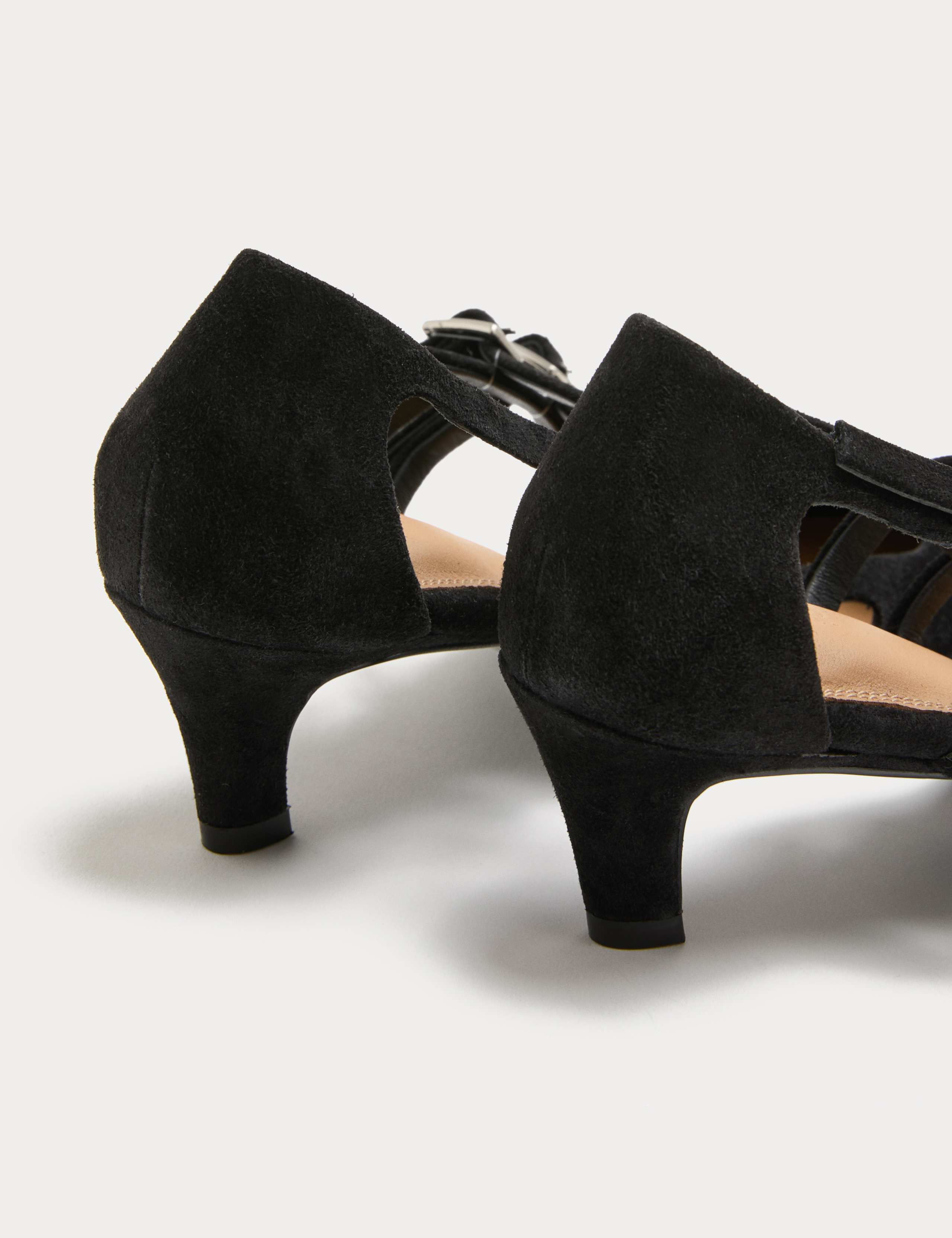 Suede Buckle Strappy Kitten Heels 3 of 3