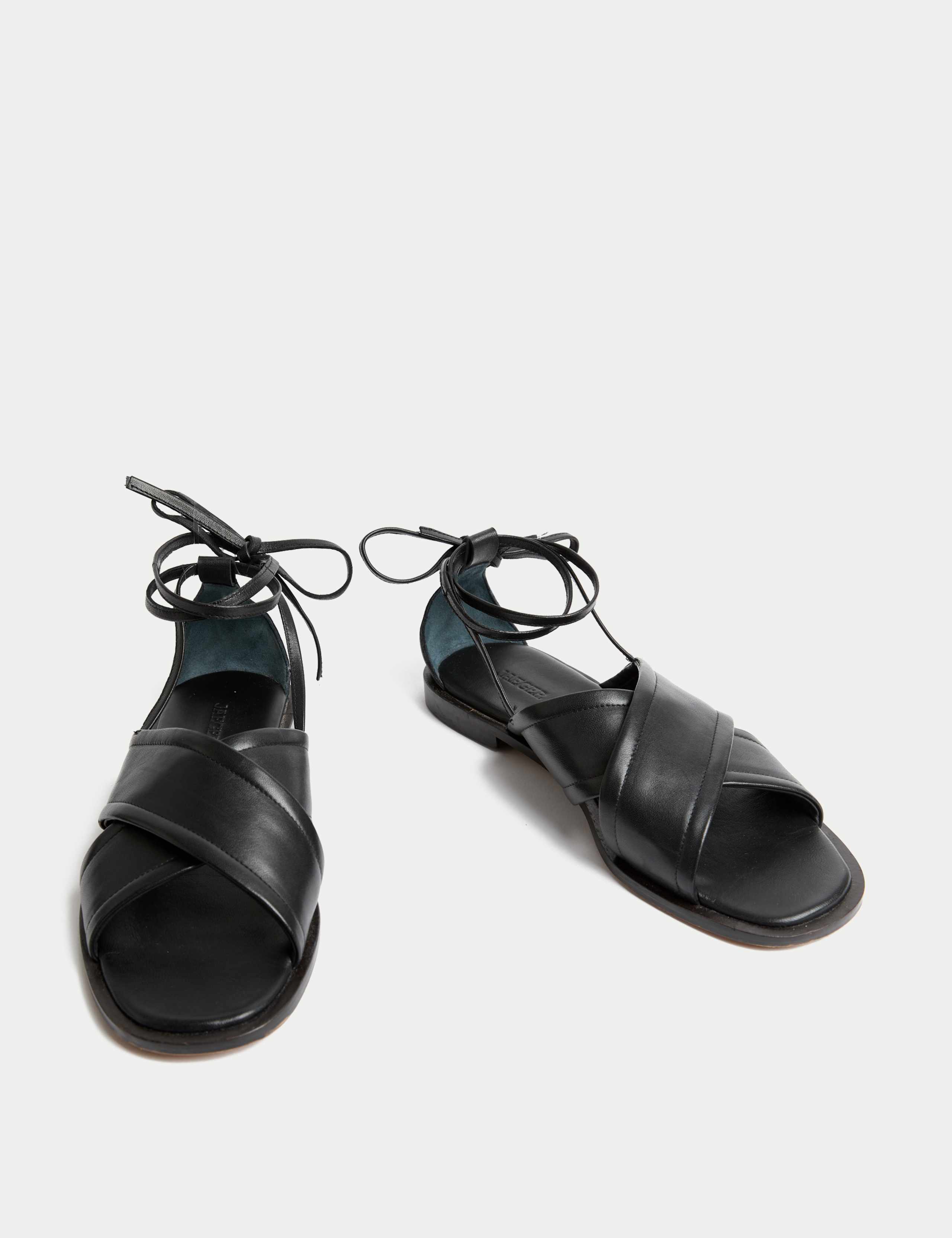 Leather Crossover Flat Sandals 2 of 3