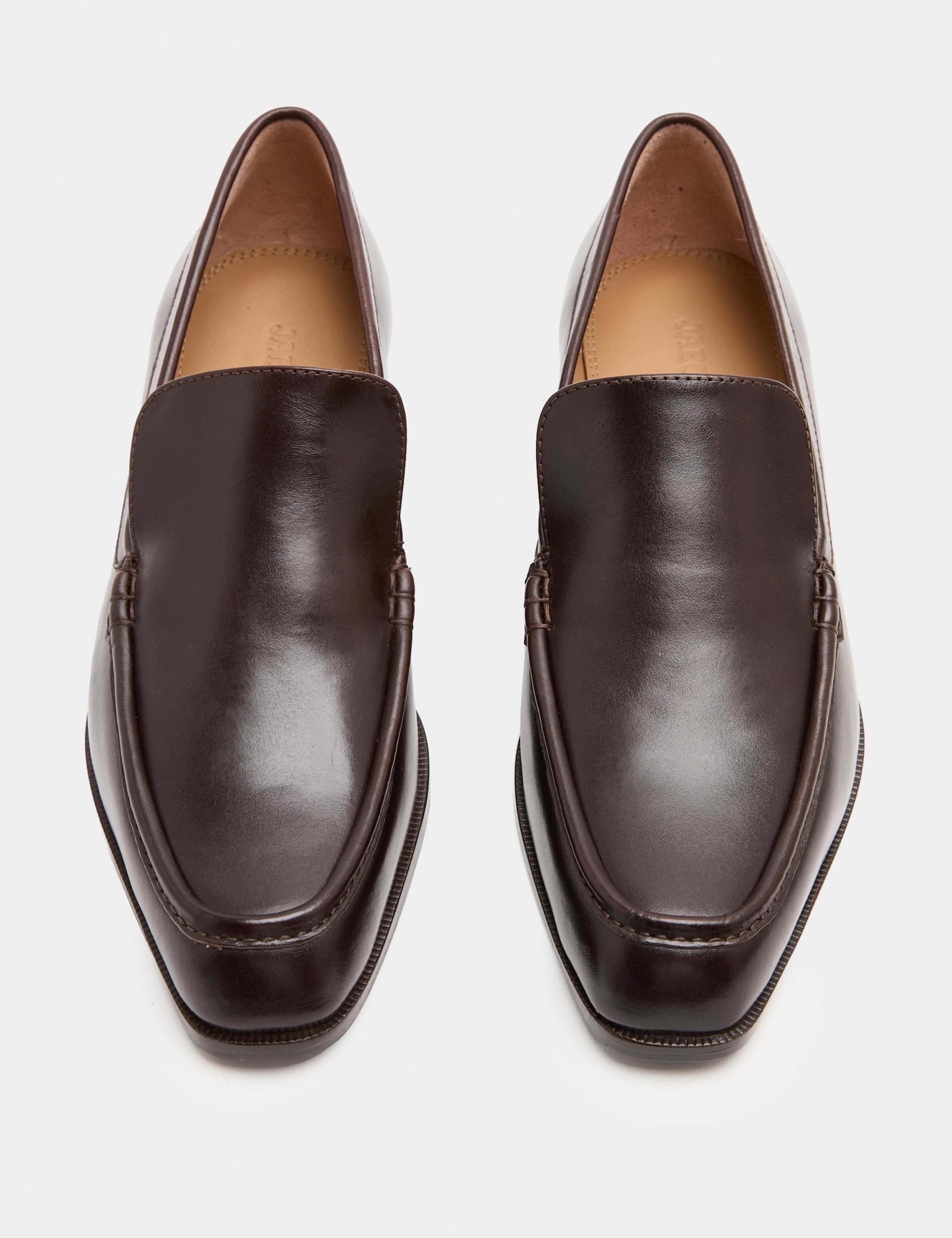 Leather Block Heel Loafers 1 of 3