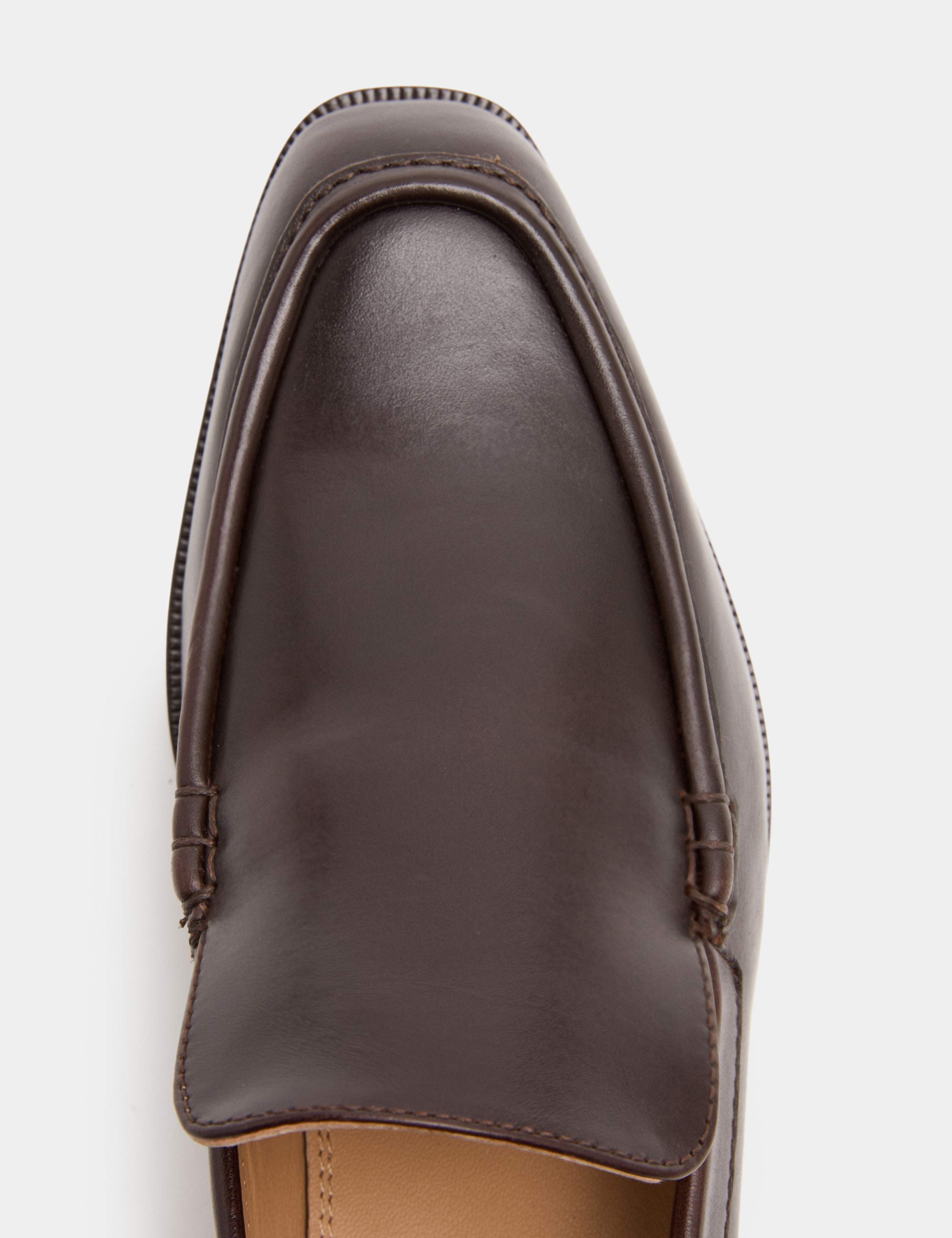 Leather Block Heel Loafers 3 of 3