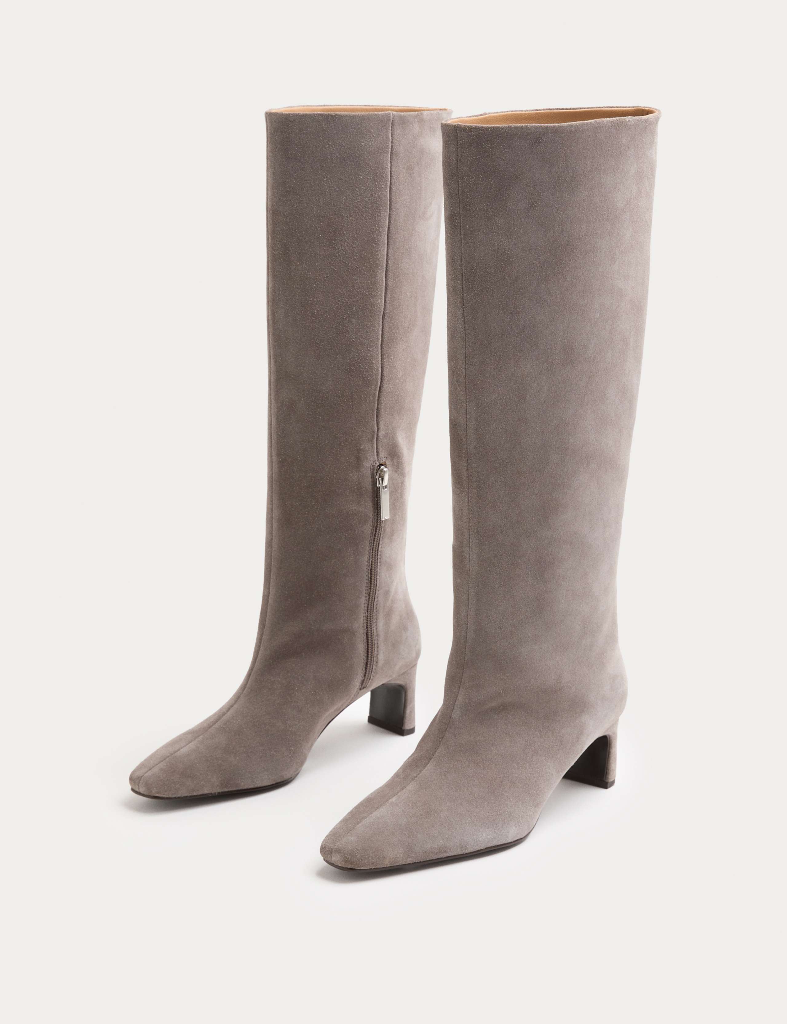 Suede Block Kitten Heel Knee High Boots 3 of 3