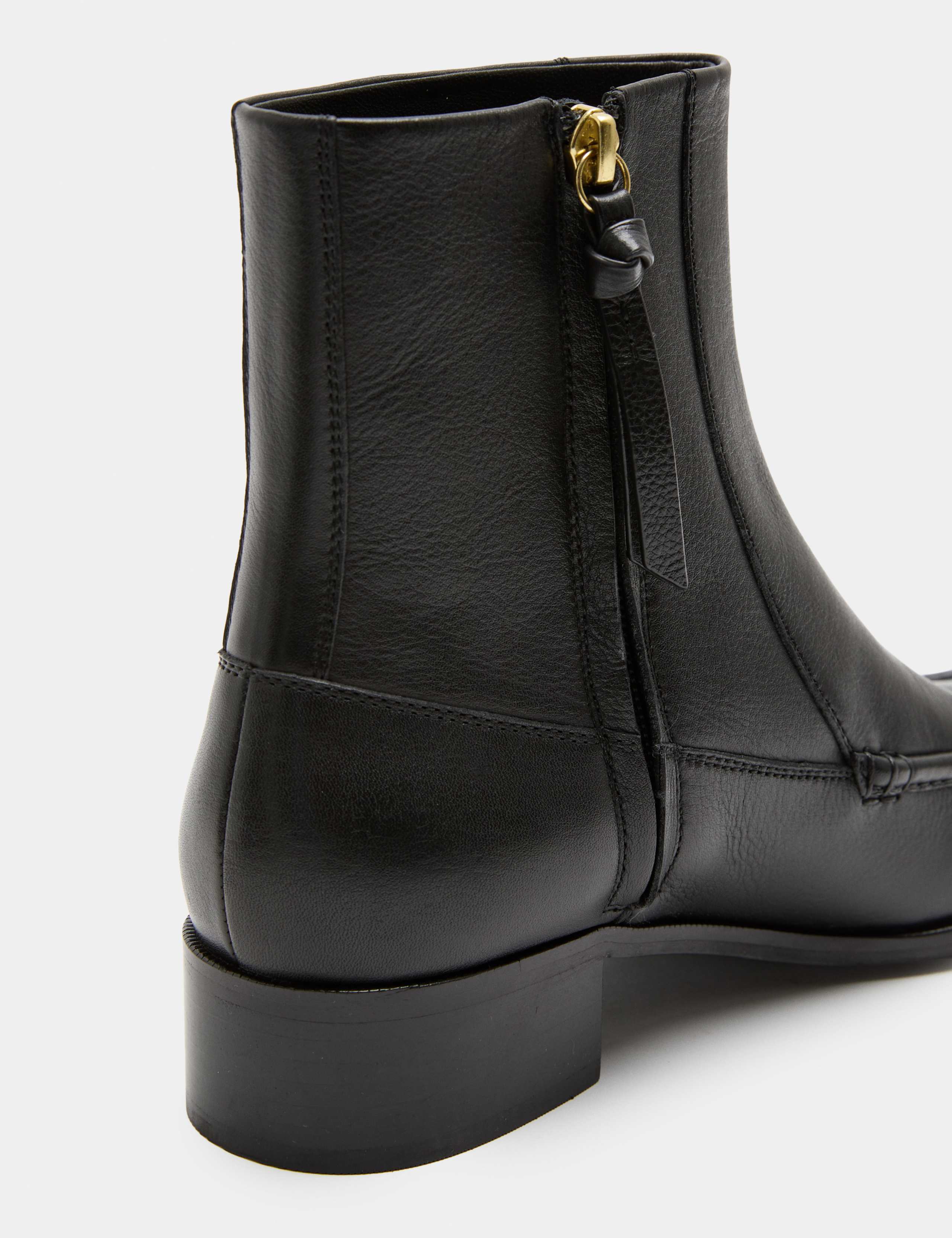 Leather Block Heel Ankle Boots 3 of 3