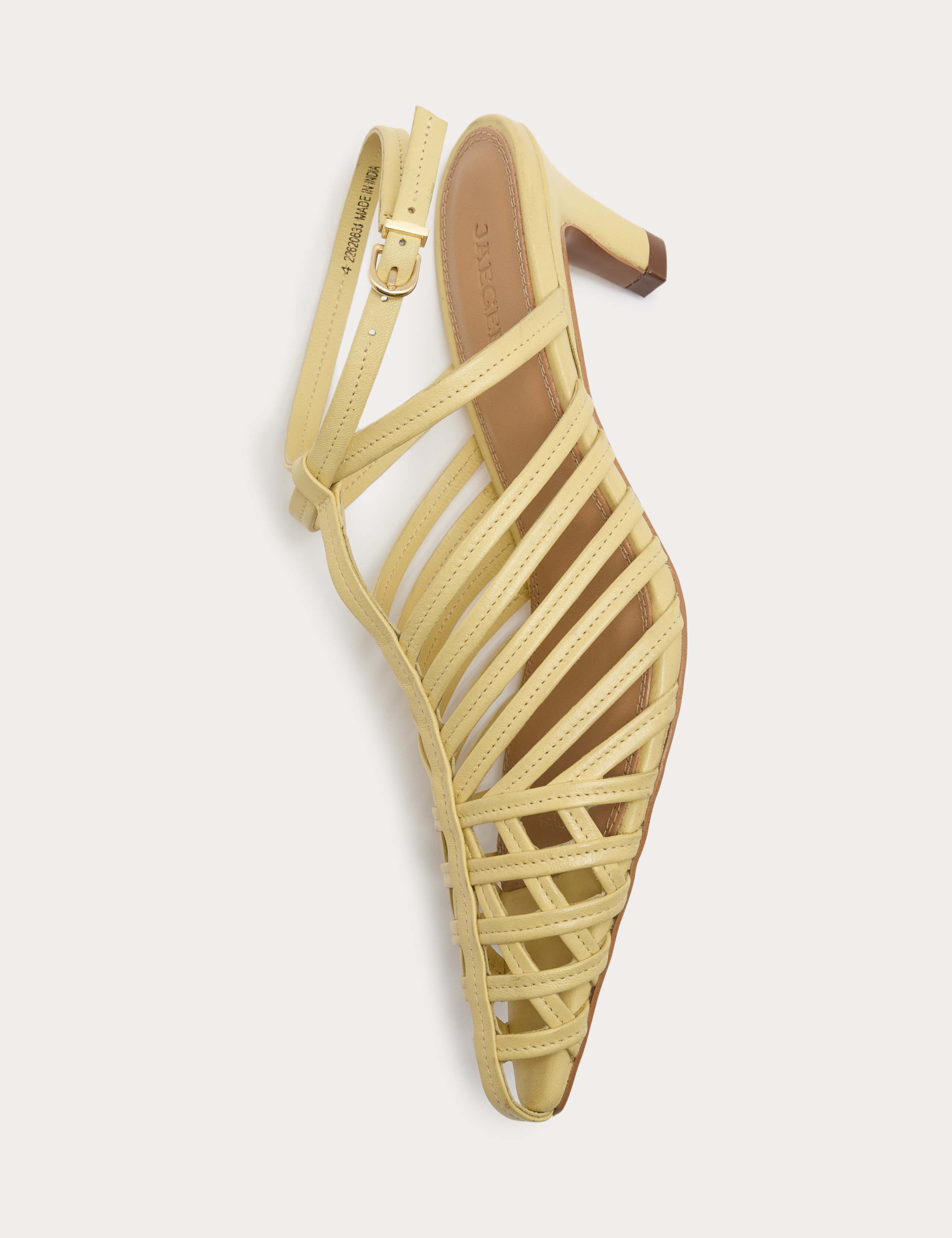 Leather Caged Strappy Kitten Heel Sandals 3 of 3