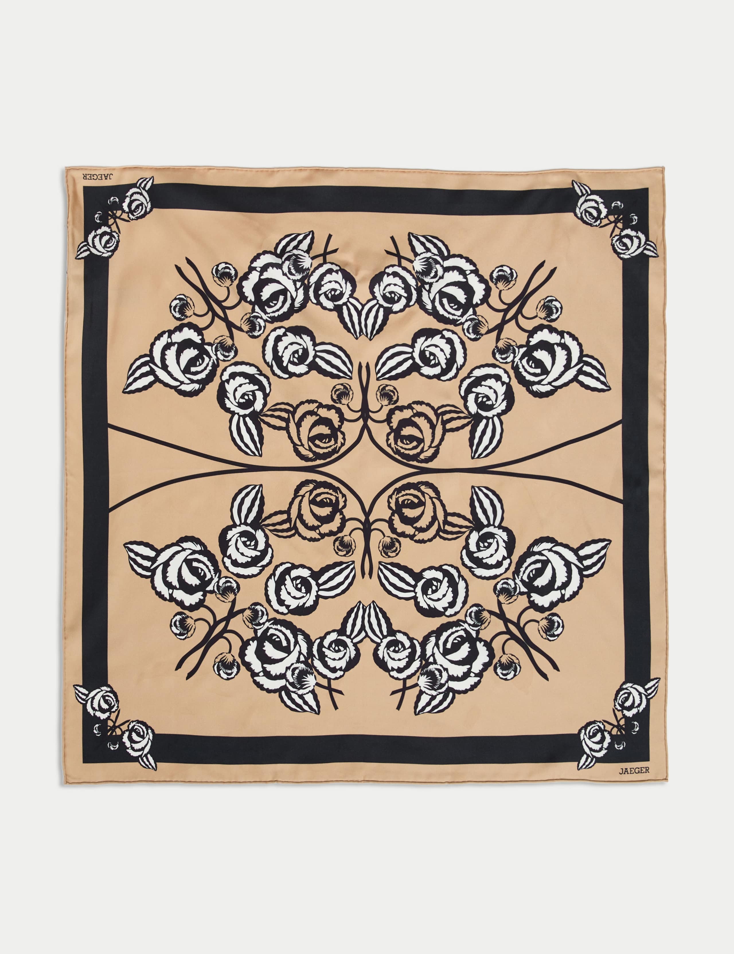 Pure Silk Floral Tile Square Scarf 3 of 3