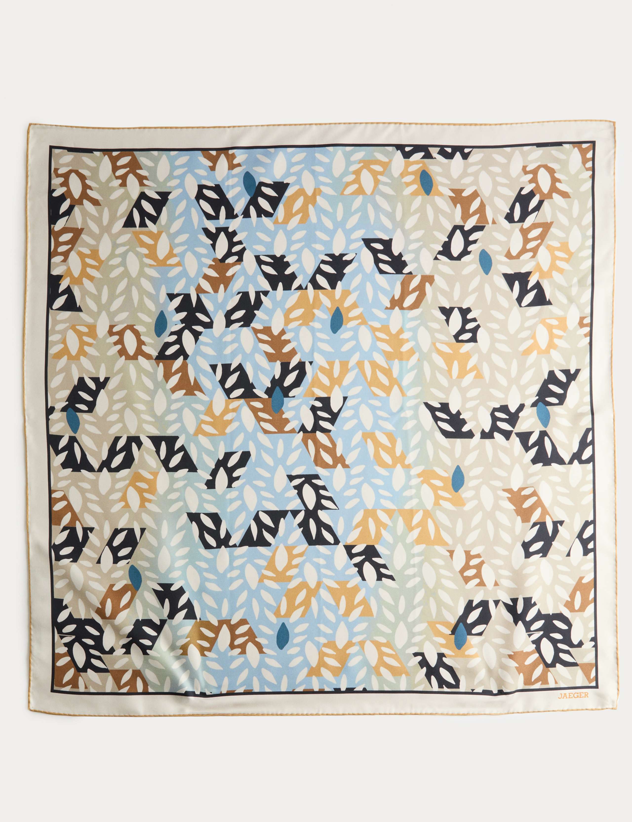 Pure Silk Leaf Print Scarf 2 of 4