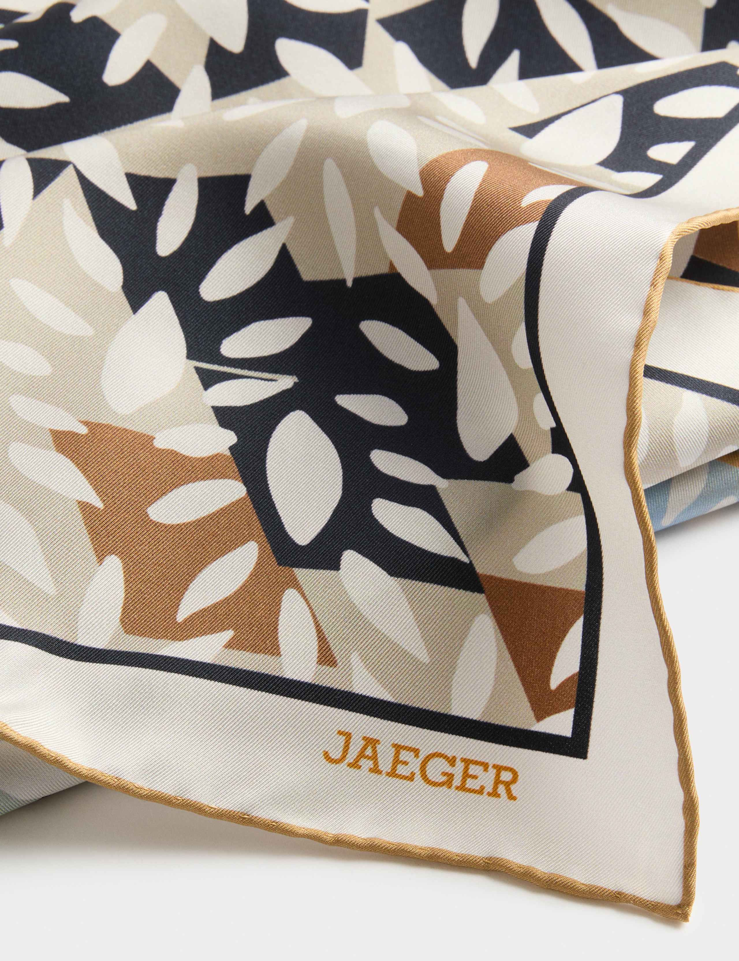 Pure Silk Leaf Print Scarf 4 of 4
