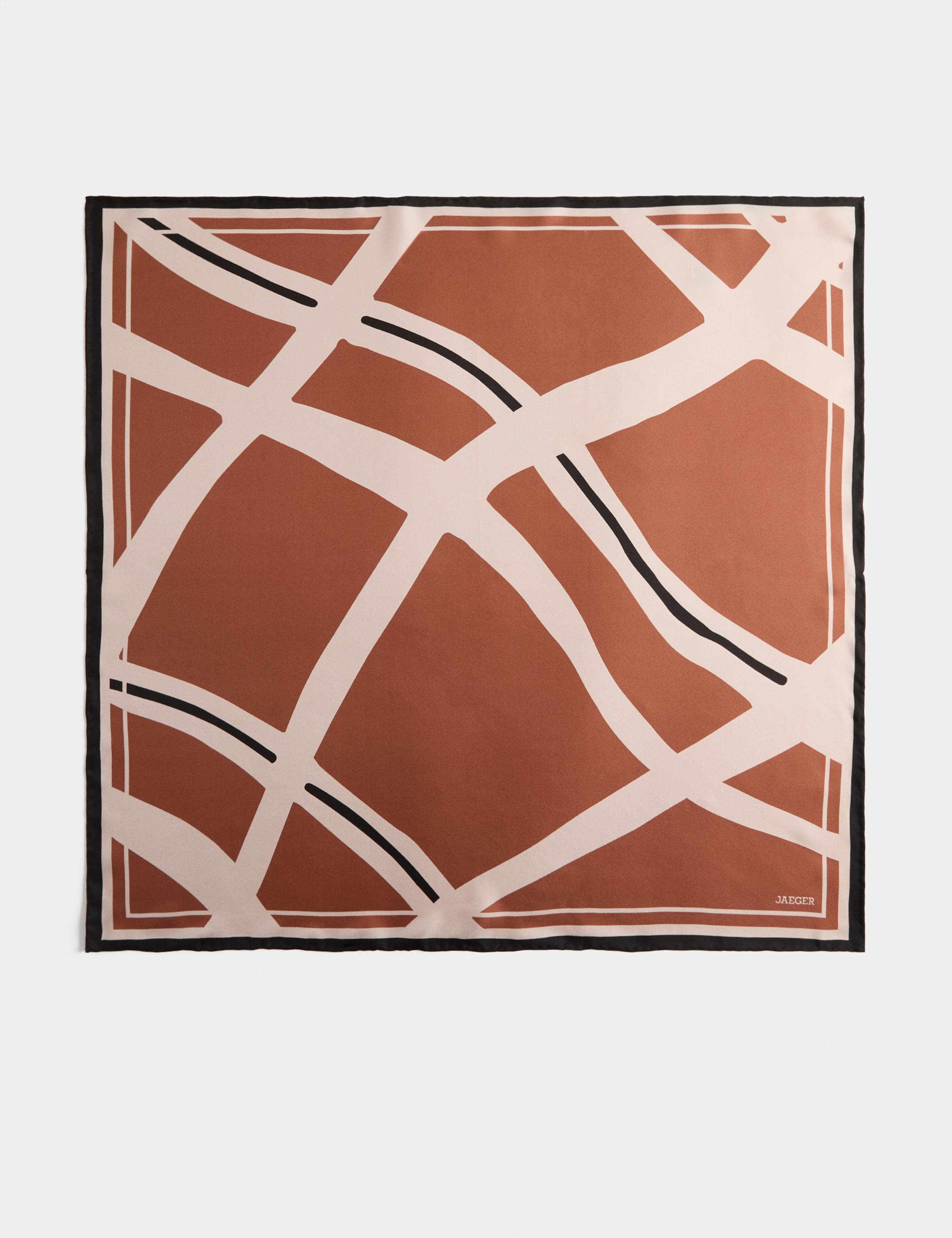 Pure Silk Swirl Check Scarf 2 of 4