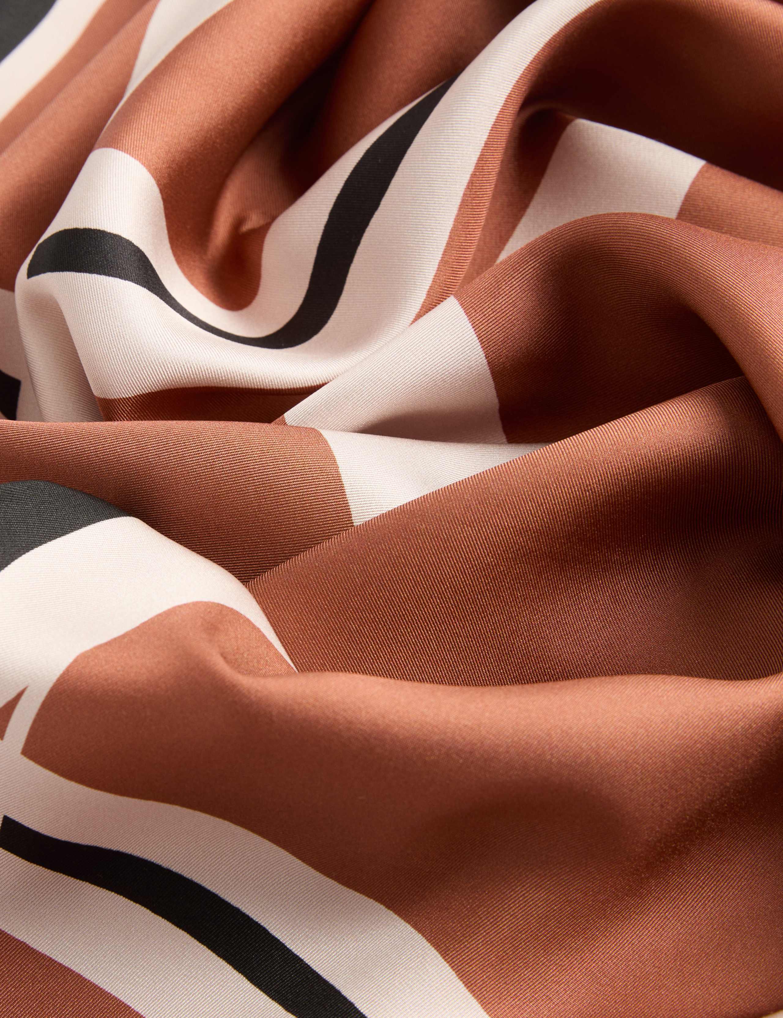 Pure Silk Swirl Check Scarf 3 of 4