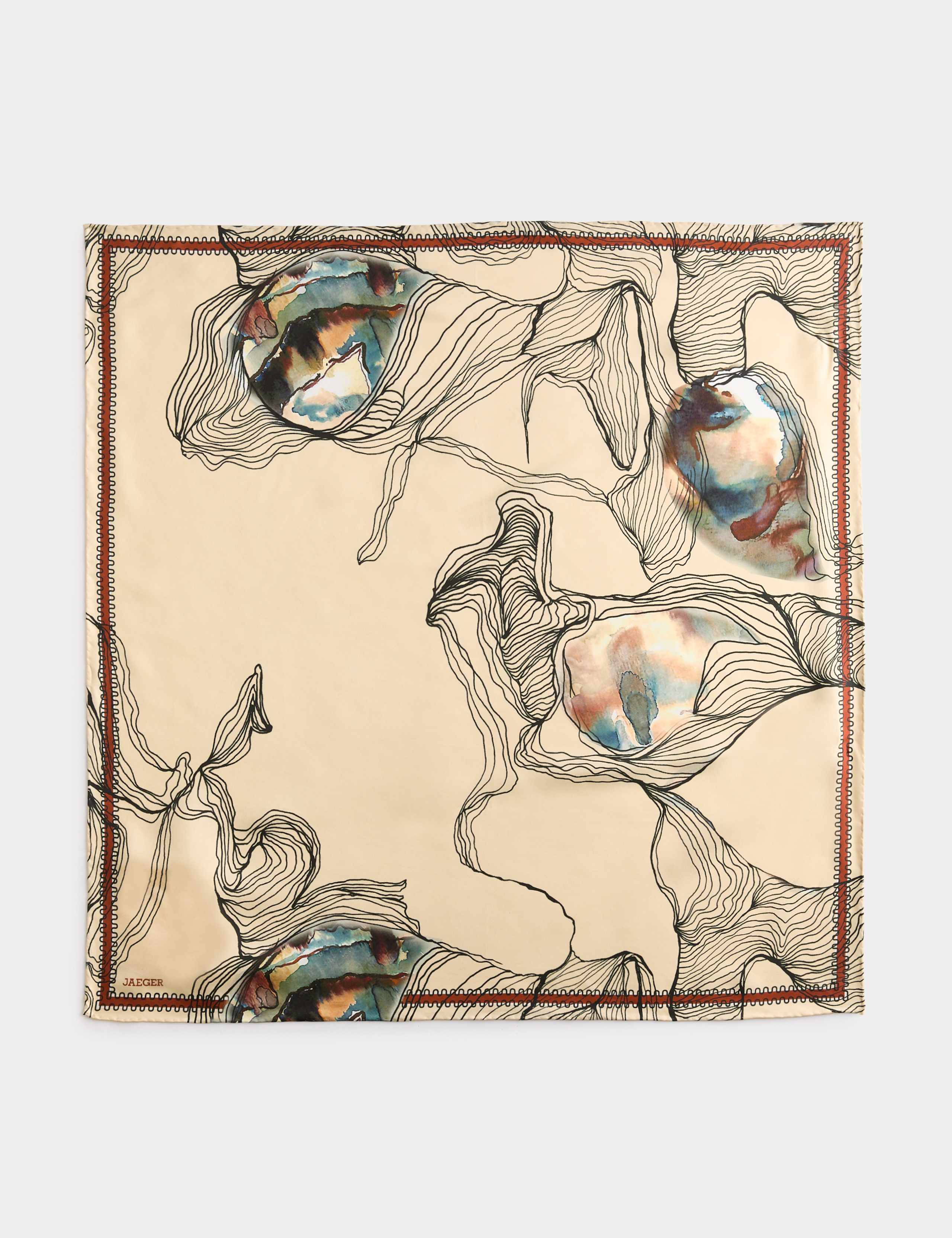 Pure Silk Oyster Print Scarf 2 of 4