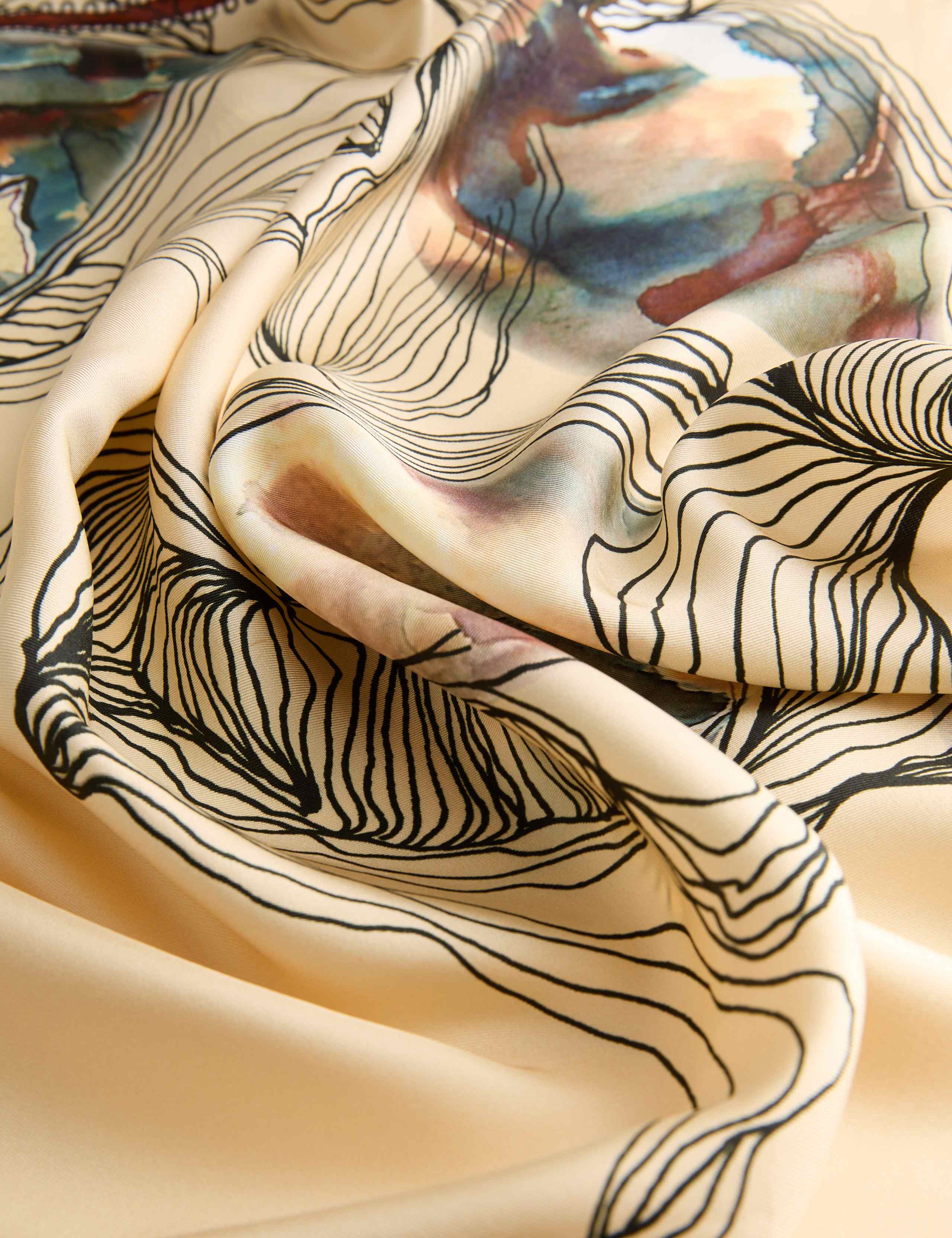 Pure Silk Oyster Print Scarf 3 of 4