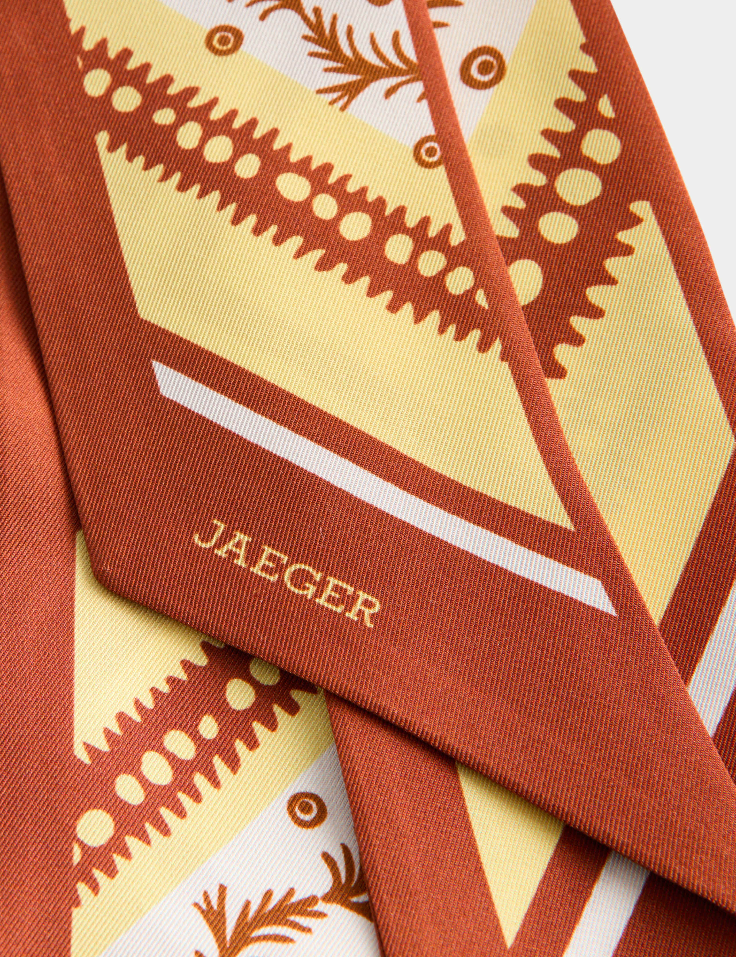 Silk Cotton Thin Tie - Yellow print 2 of 2