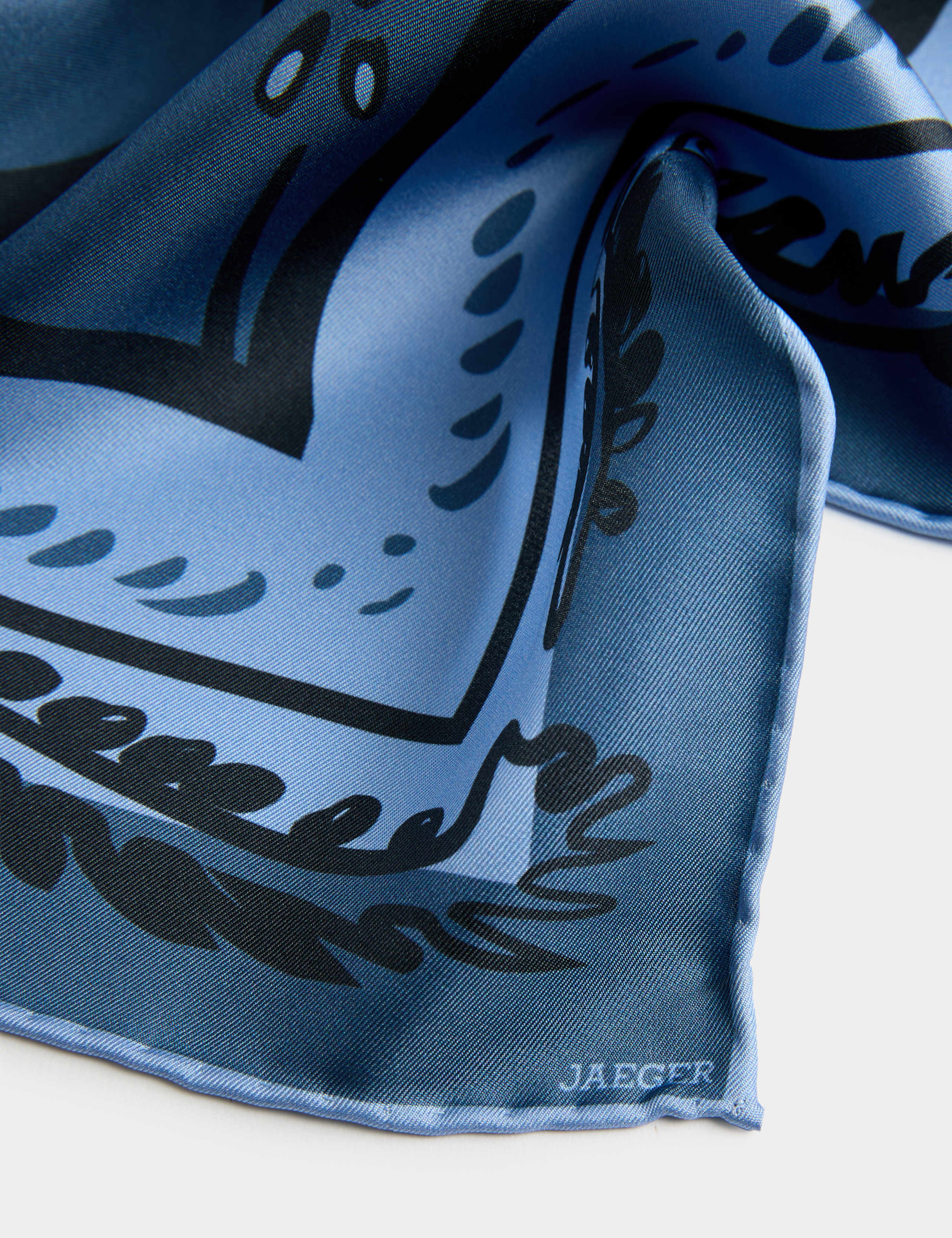 Pure Silk Sea Floral Print Square Scarf 4 of 4