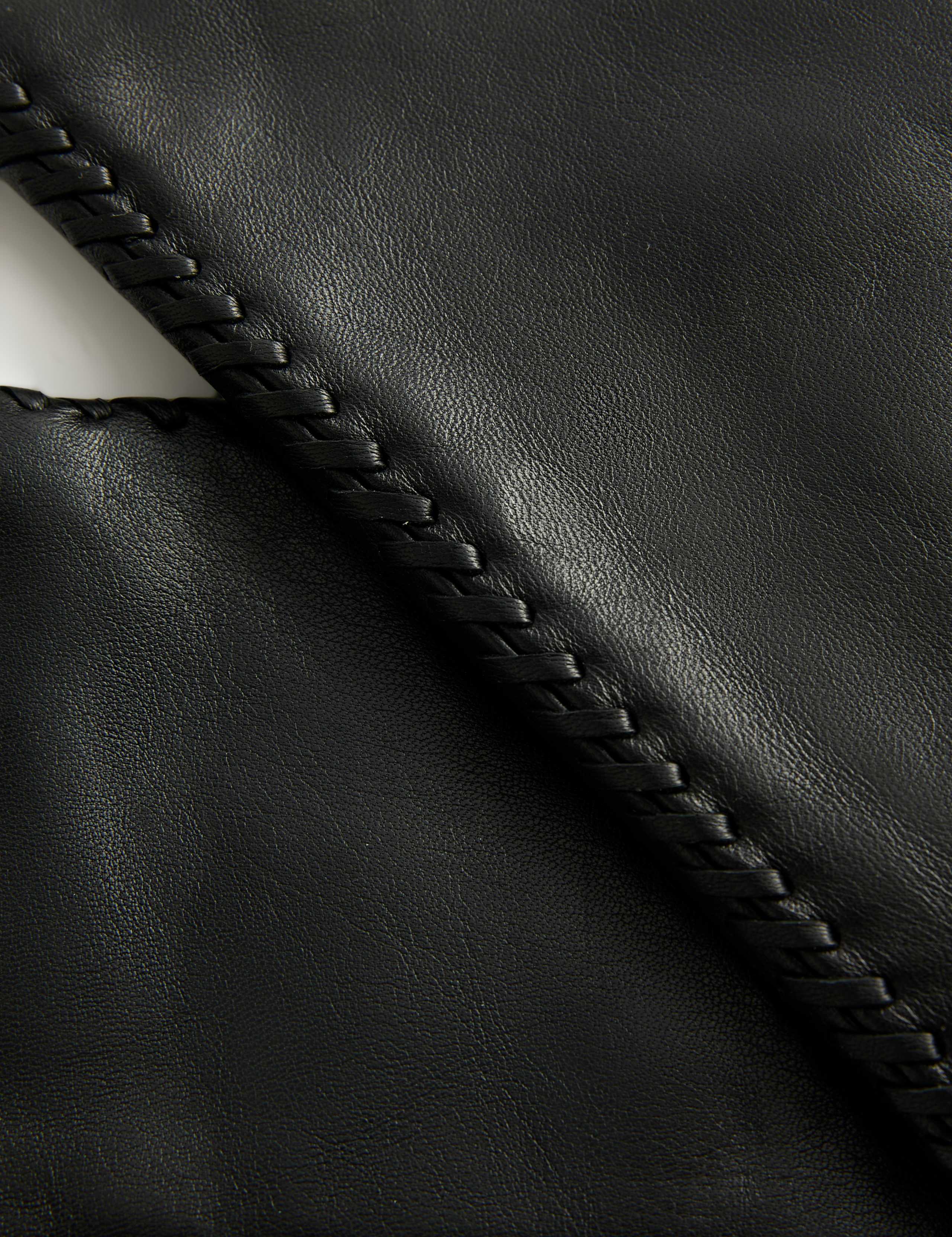 Leather Stitch Detail Cashmere Lined Gloves 2 of 3