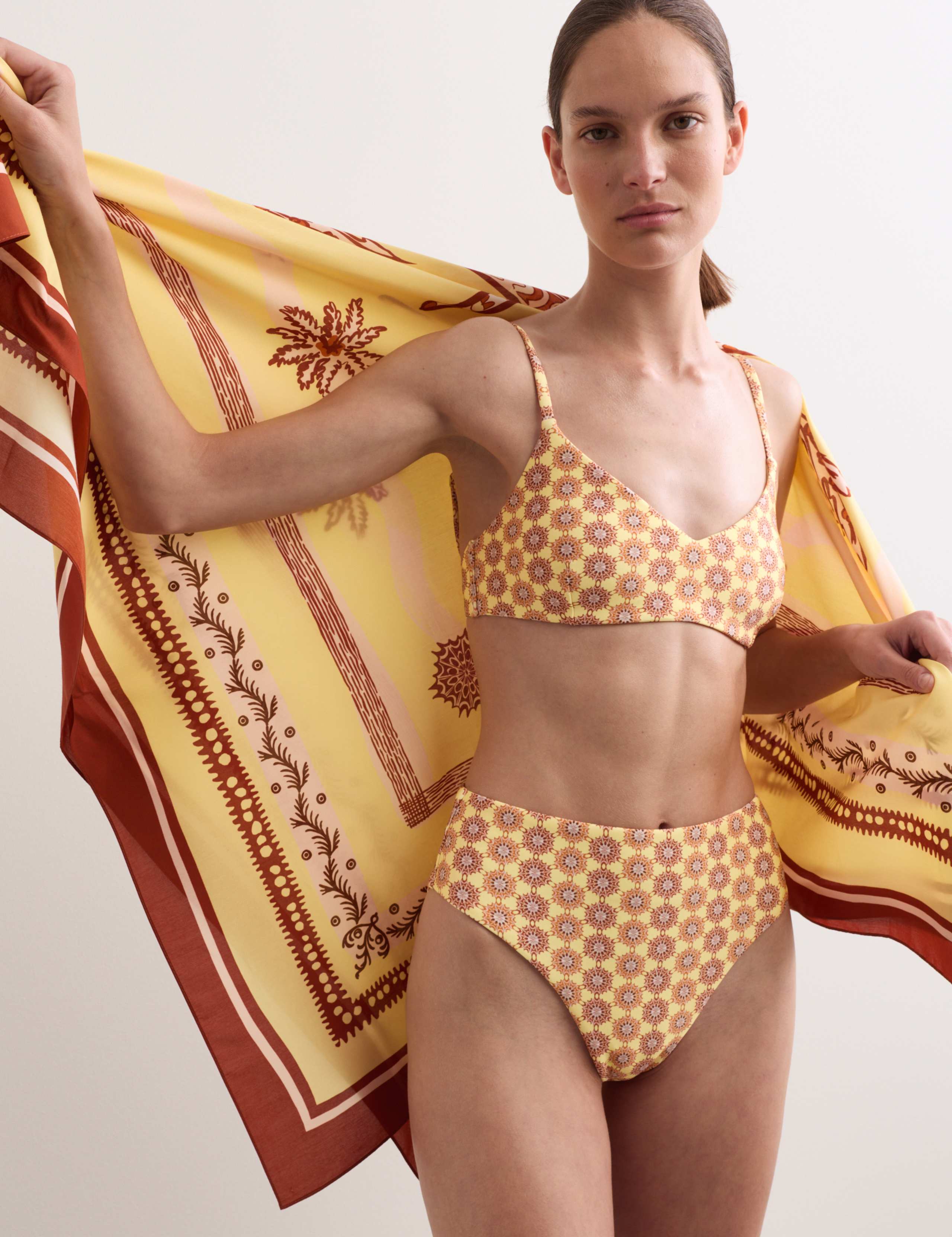 Printed High Leg Bikini Bottoms 1 of 6