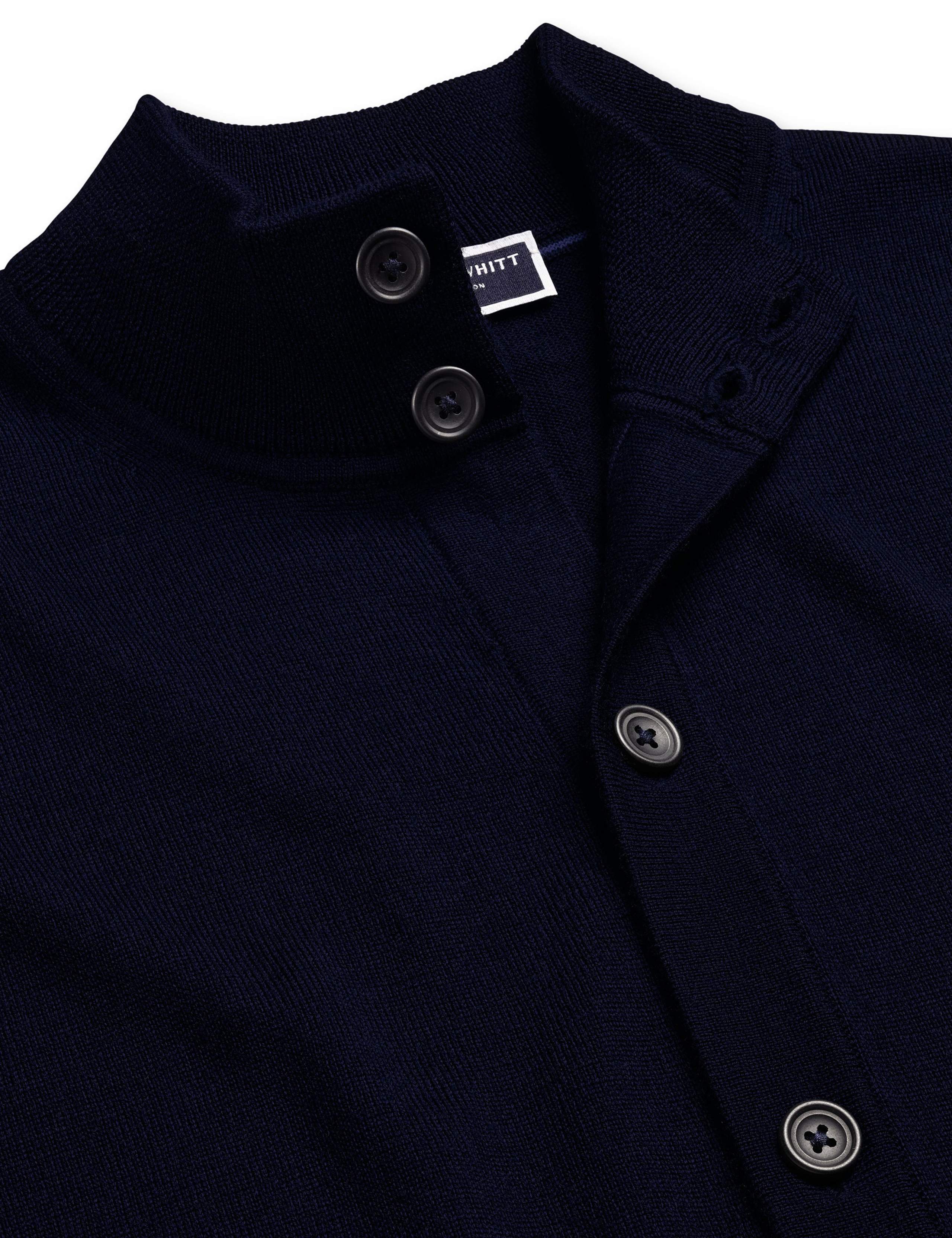 Pure Wool Funnel Neck Cardigan 4 of 5