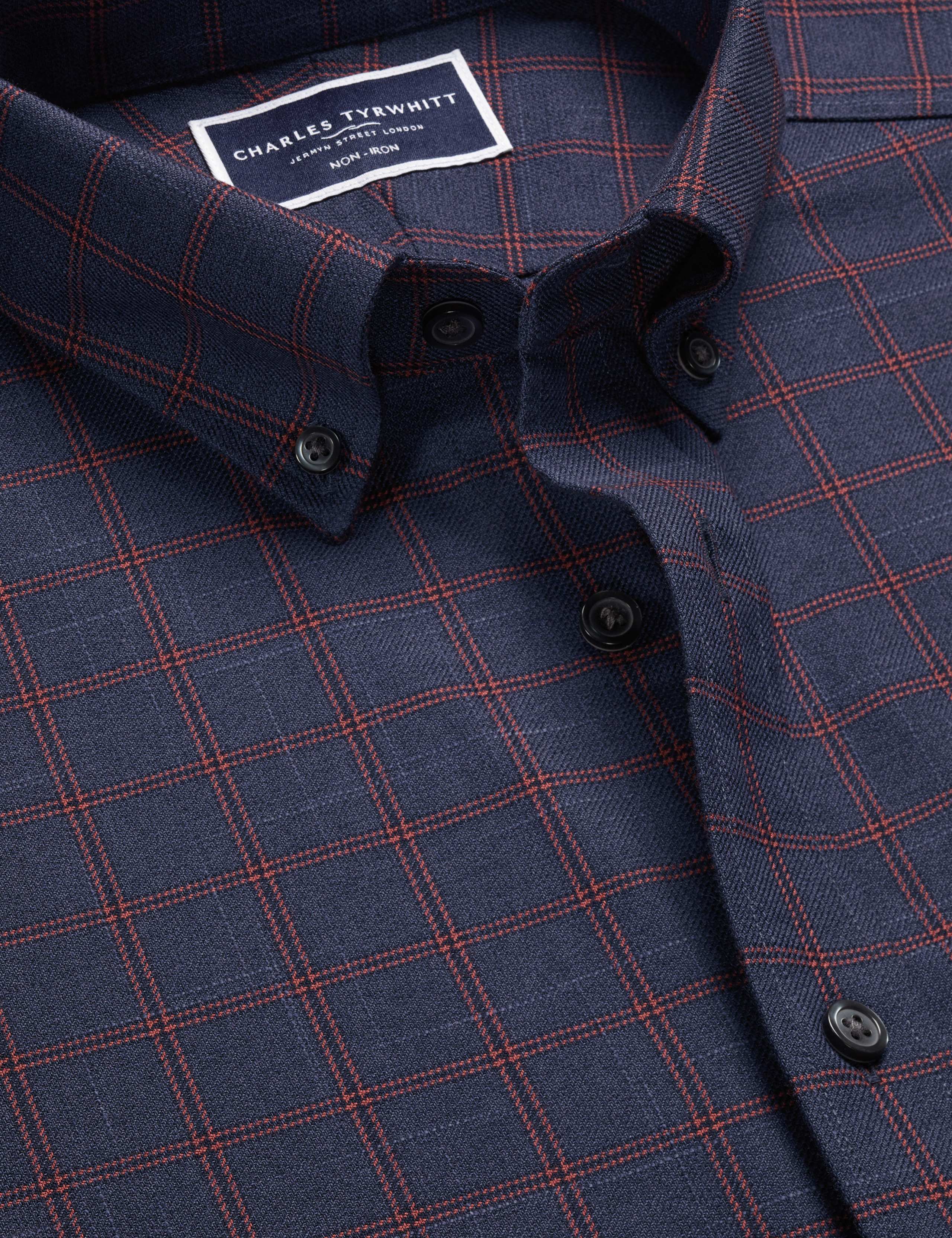 Slim Fit Non Iron Pure Cotton Check Shirt 5 of 6