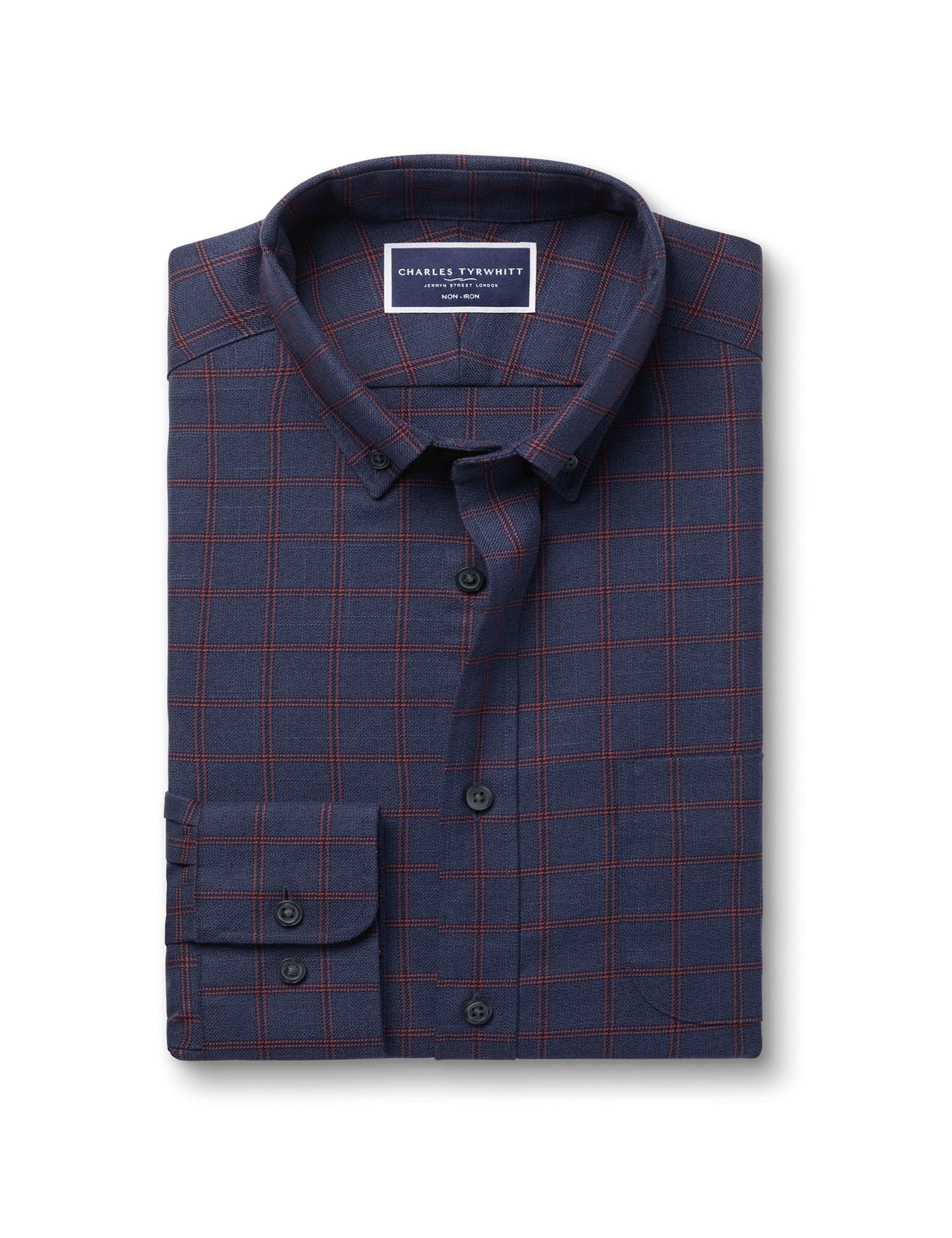 Slim Fit Non Iron Pure Cotton Check Shirt 2 of 6