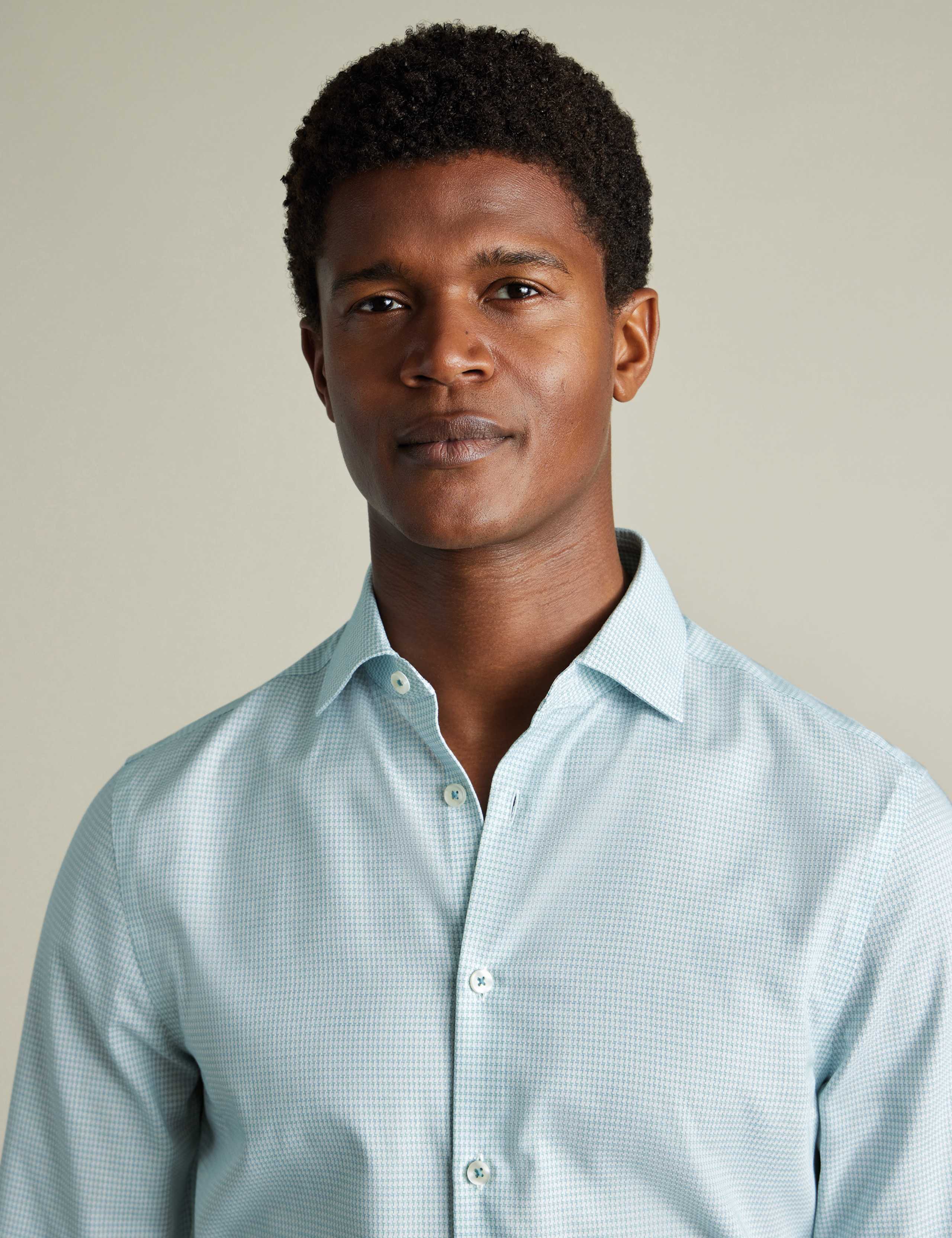 Slim Fit Non Iron Pure Cotton Textured Shirt 3 of 6
