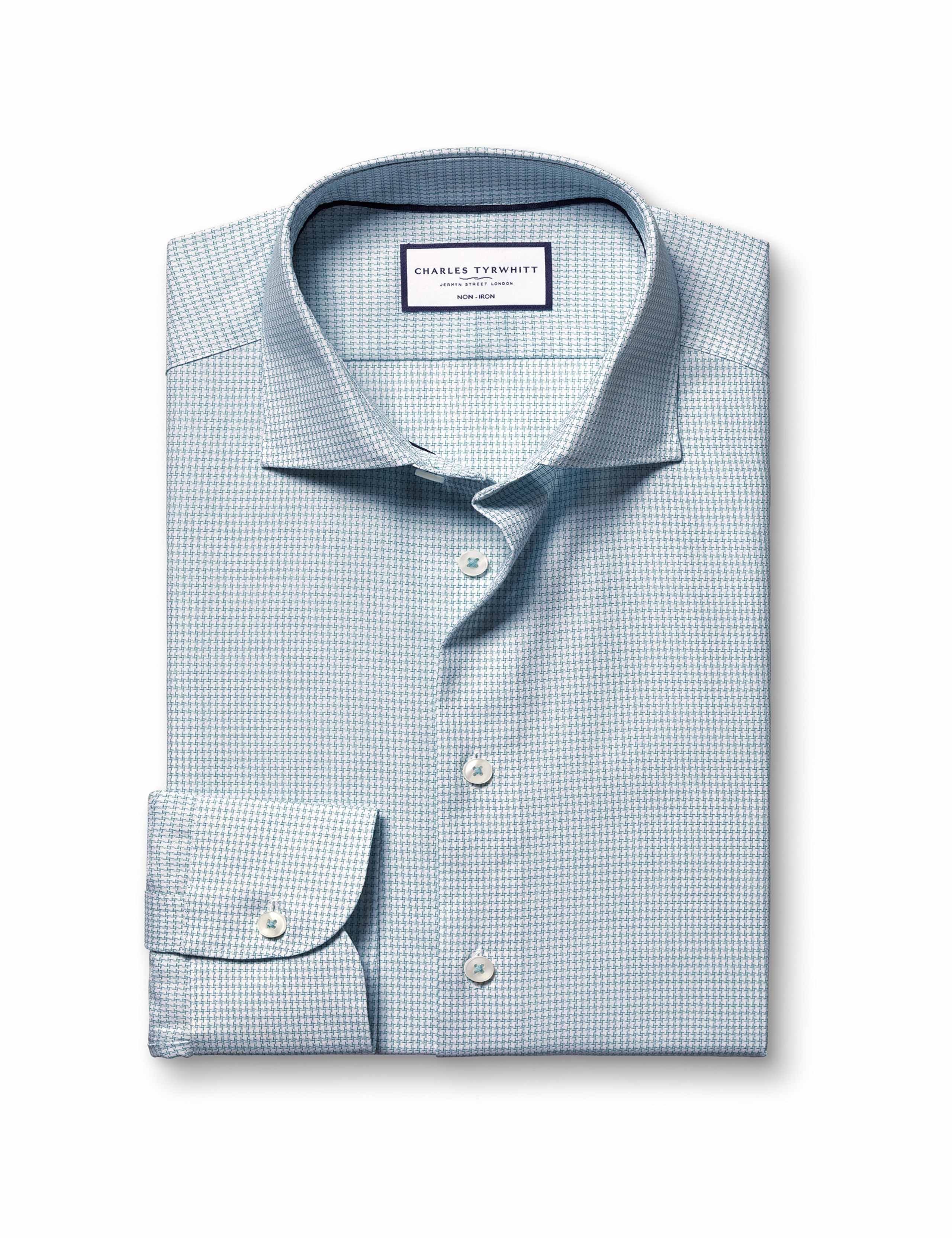 Slim Fit Non Iron Pure Cotton Textured Shirt 2 of 6