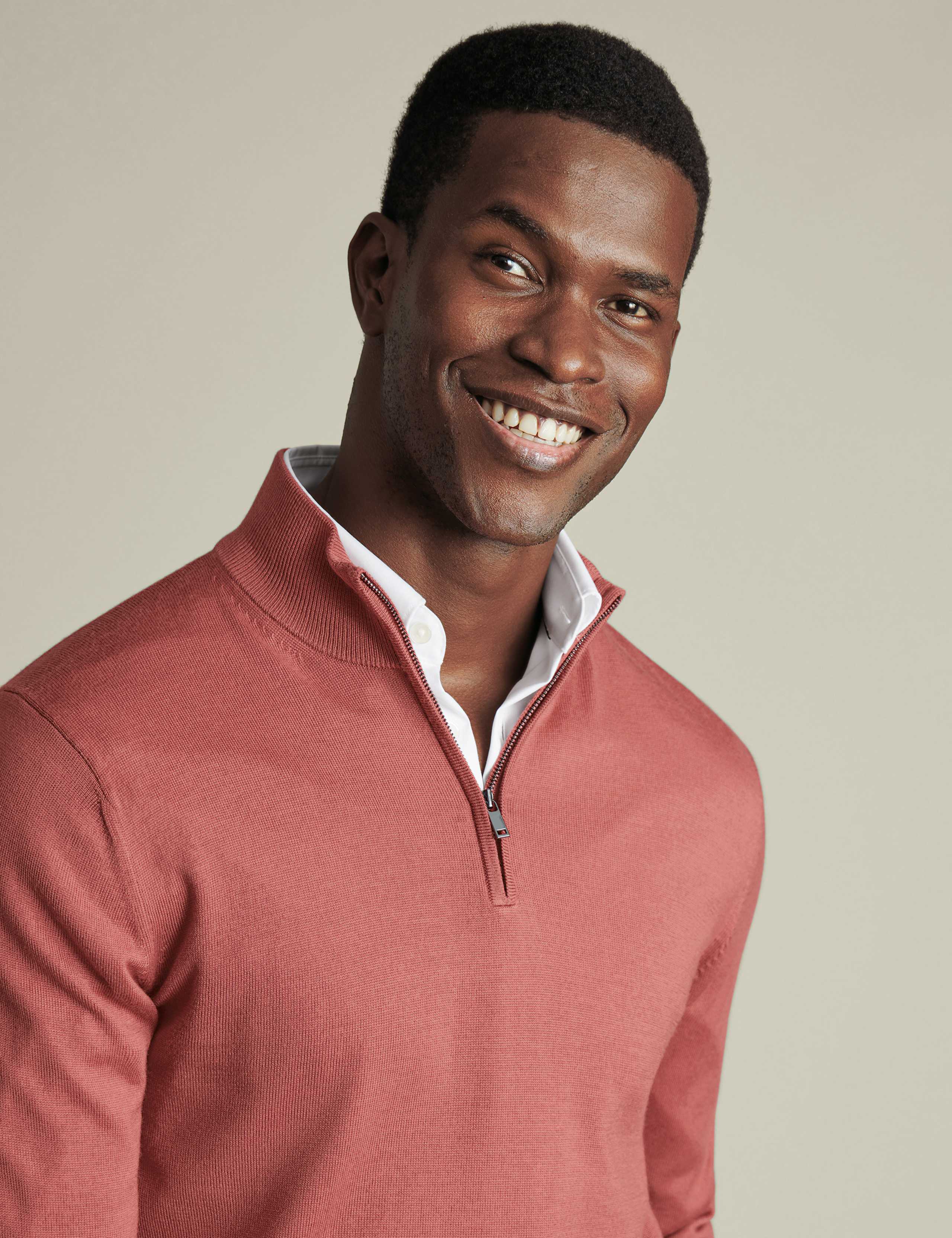 Pure Merino Wool Half Zip Jumper 3 of 5