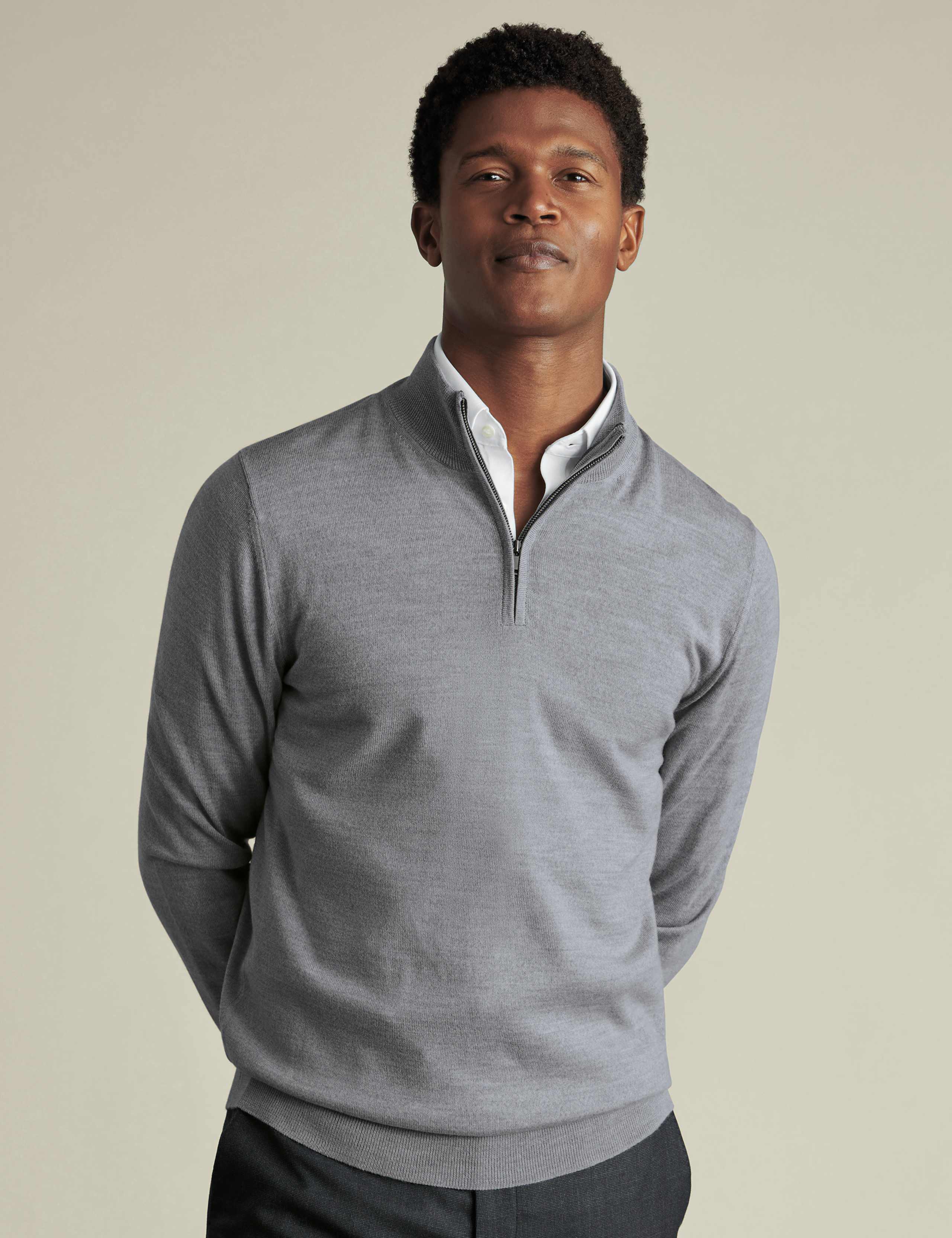 Pure Merino Wool Half Zip Jumper 1 of 5