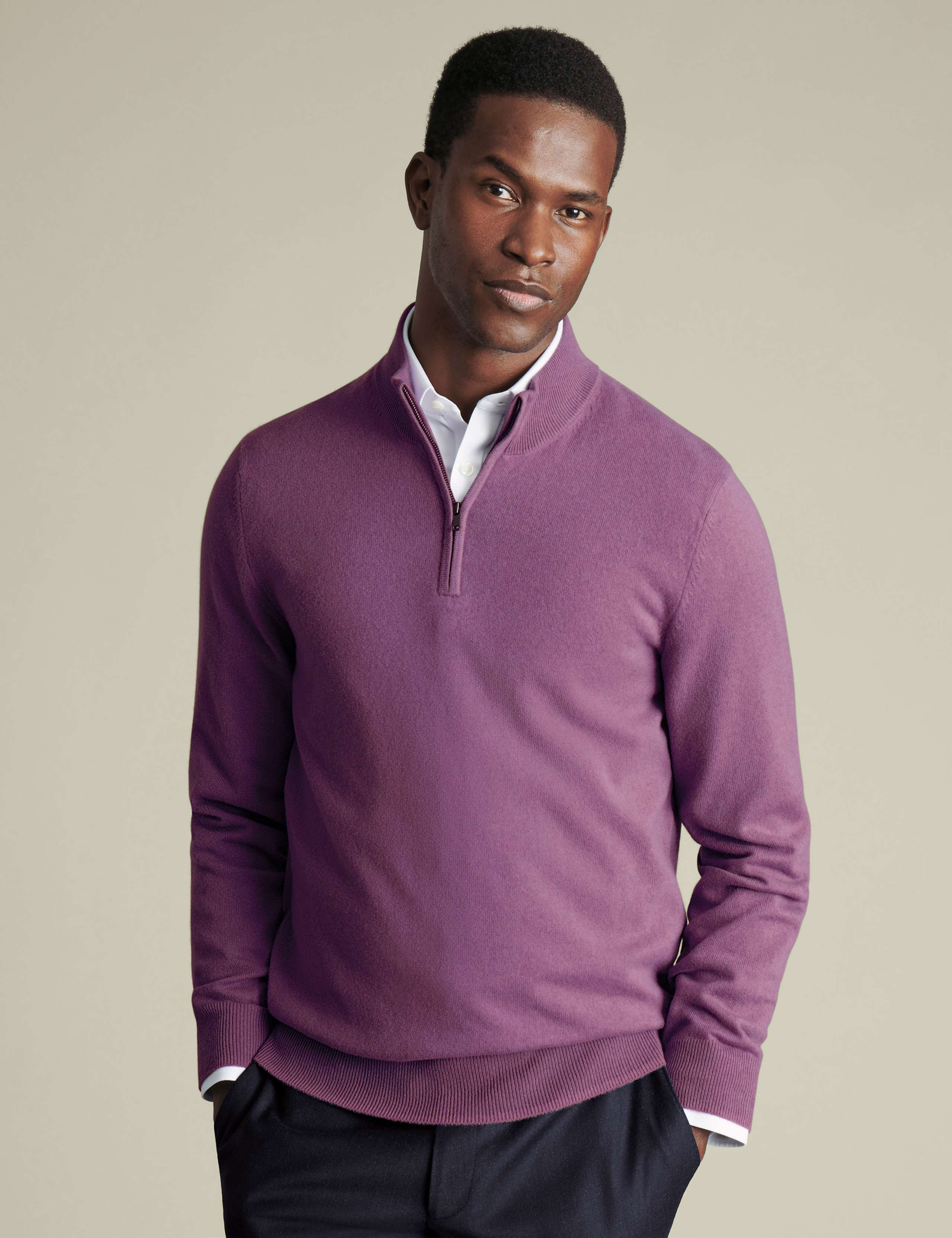 Pure Cashmere Half Zip Jumper 1 of 5