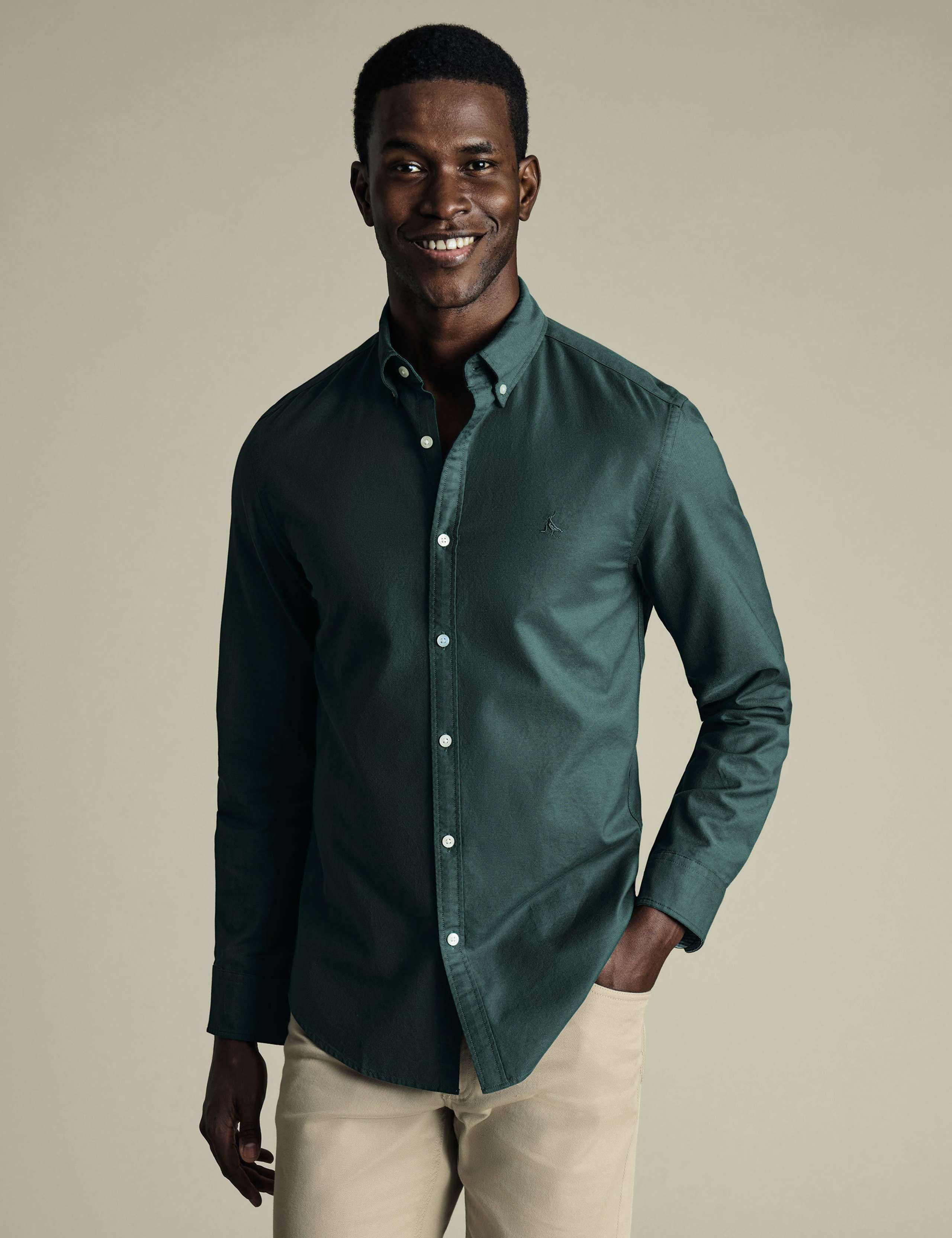 Slim Fit Pure Cotton Stretch Oxford Shirt 1 of 5