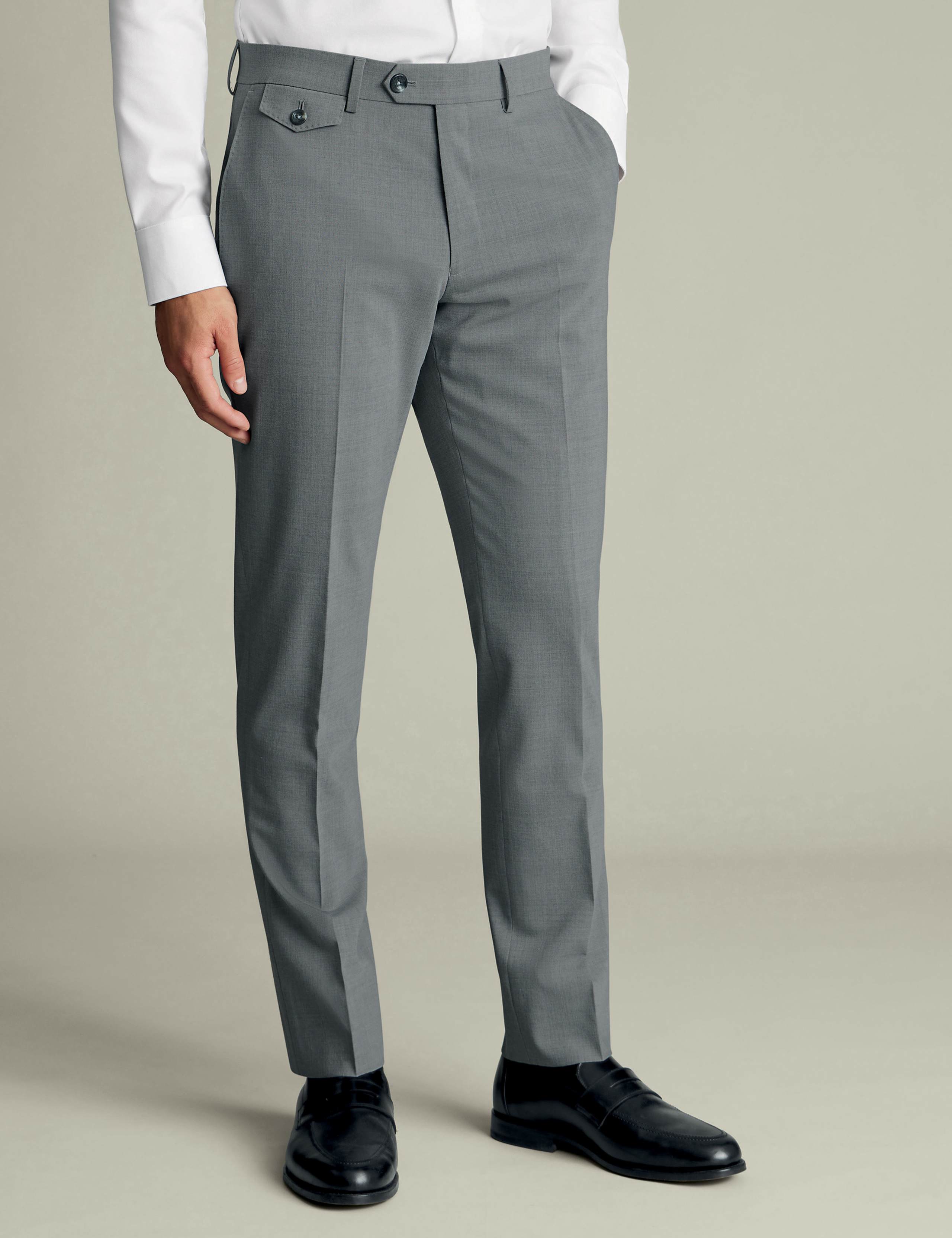 Regular Fit Wool Rich Stretch Suit Trousers 3 of 6