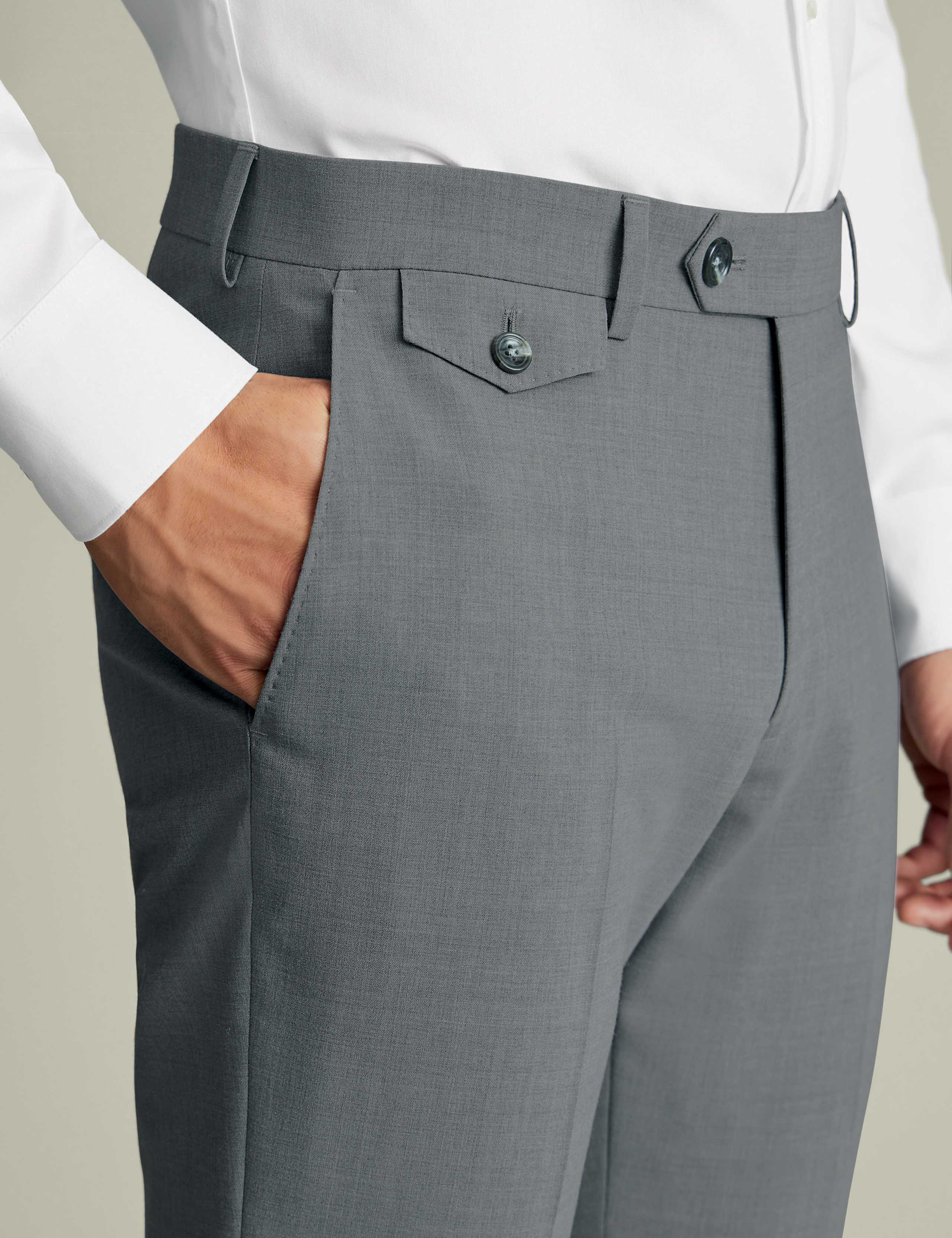 Regular Fit Wool Rich Stretch Suit Trousers 5 of 6