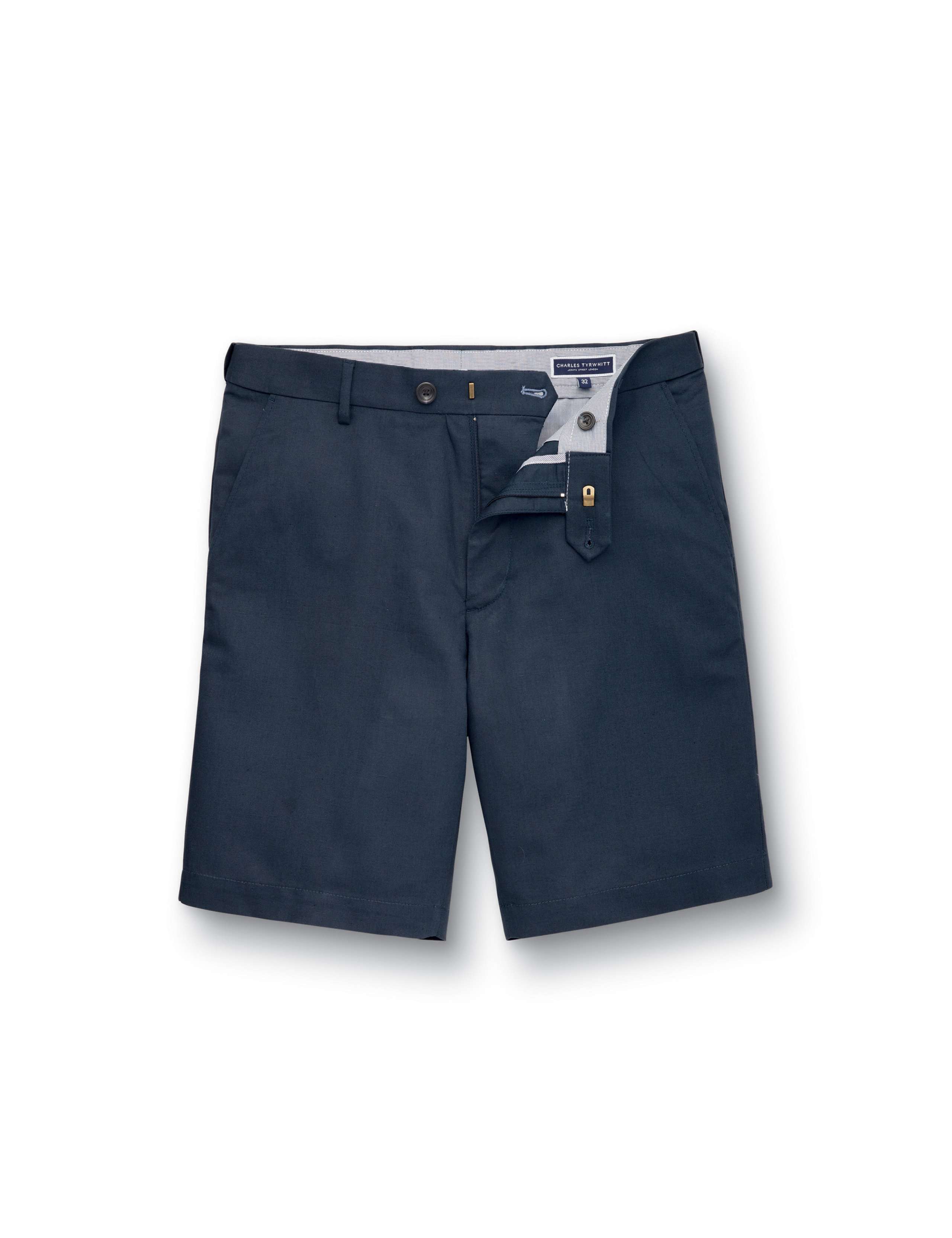 Linen Blend Flat Front Shorts 2 of 5