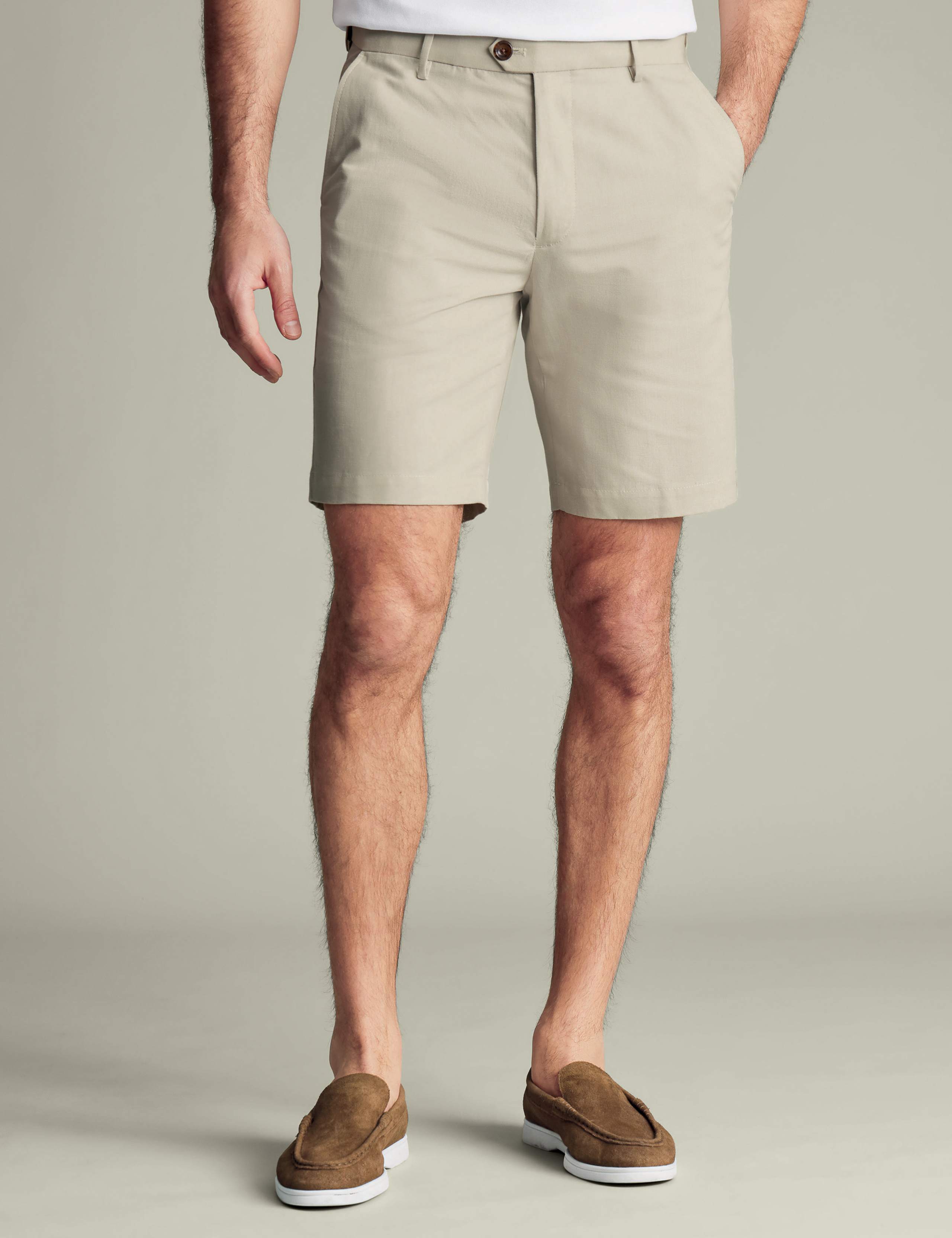Linen Blend Flat Front Shorts 3 of 6