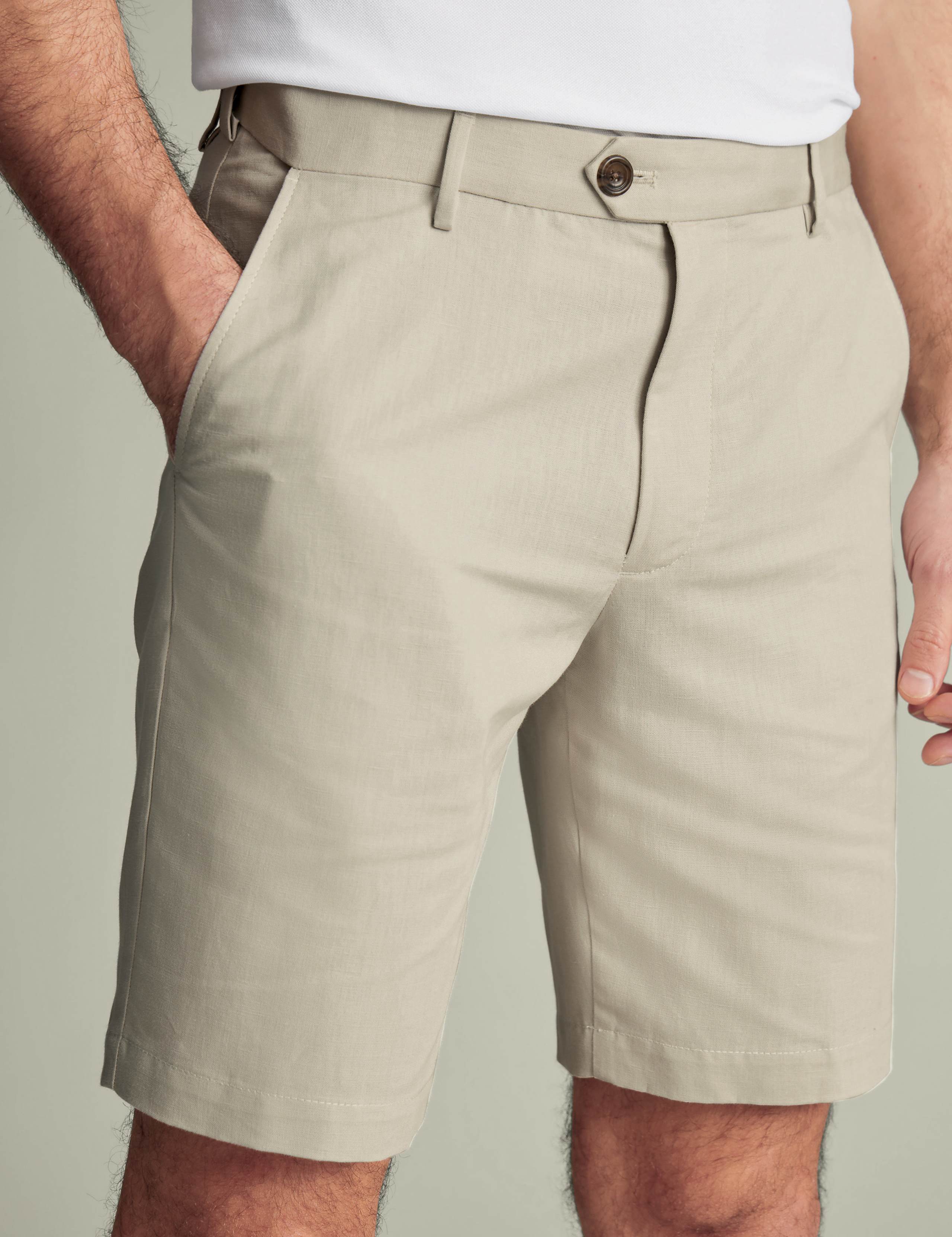 Linen Blend Flat Front Shorts 5 of 6