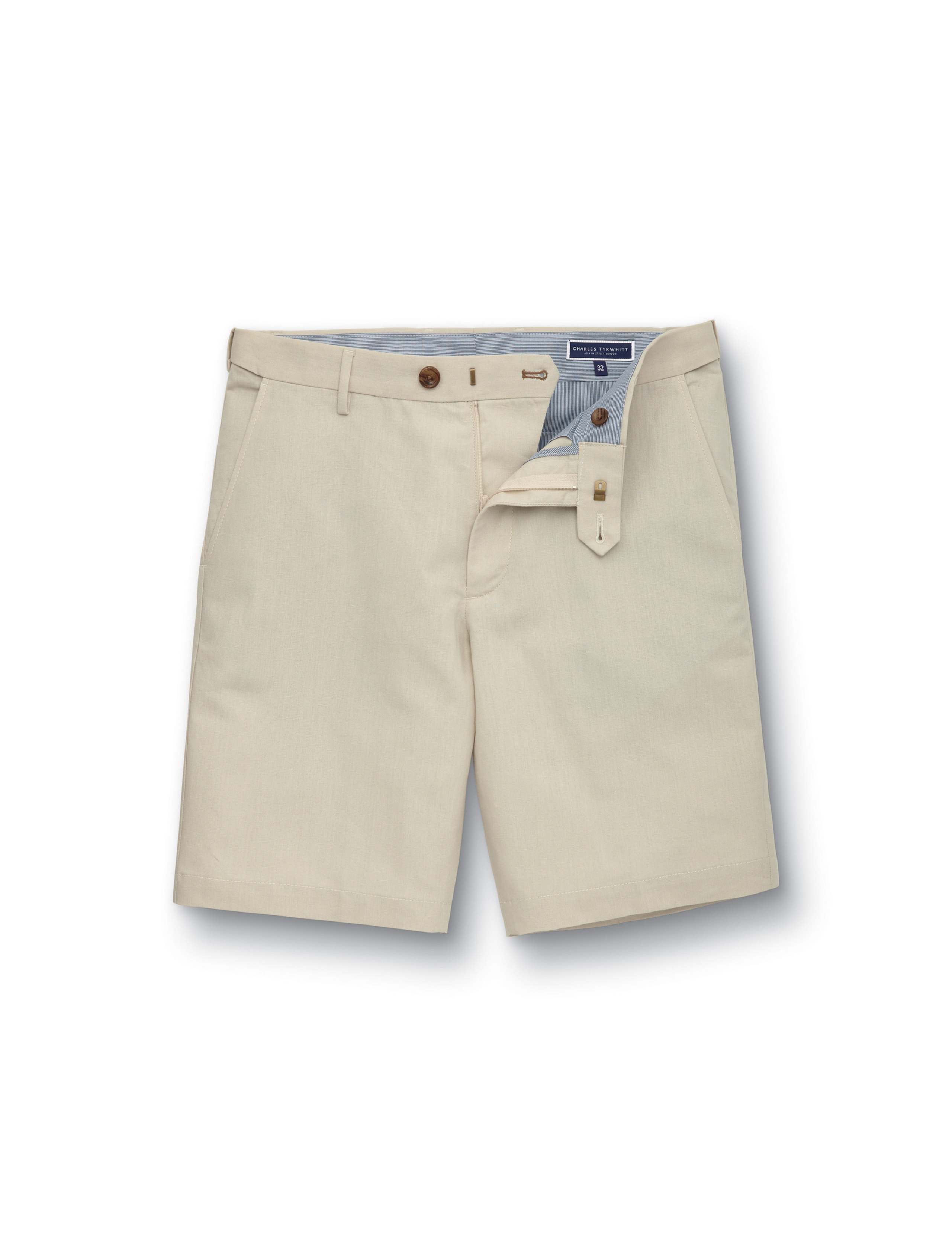 Linen Blend Flat Front Shorts 2 of 6