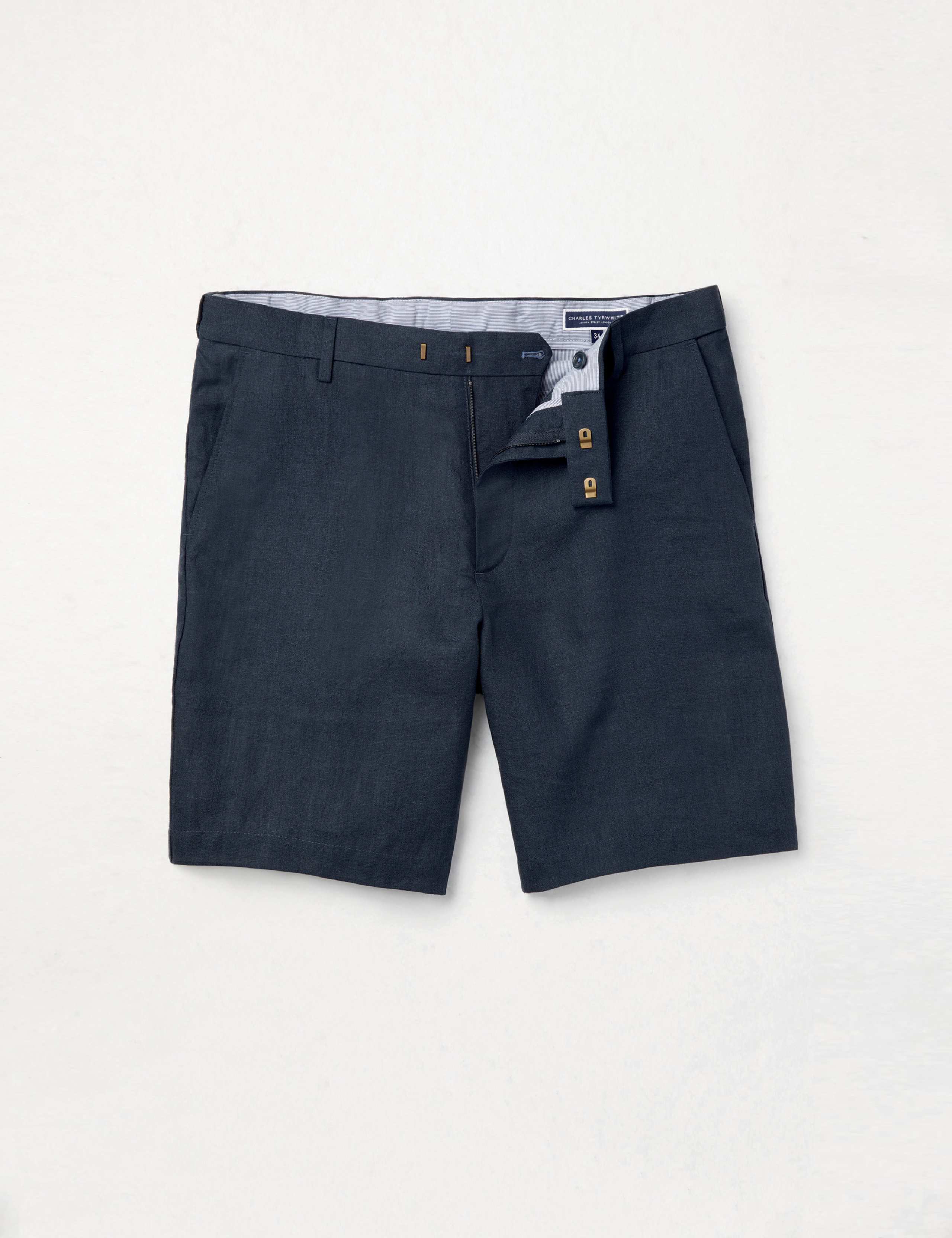 Pure Linen Flat Front Shorts 2 of 5