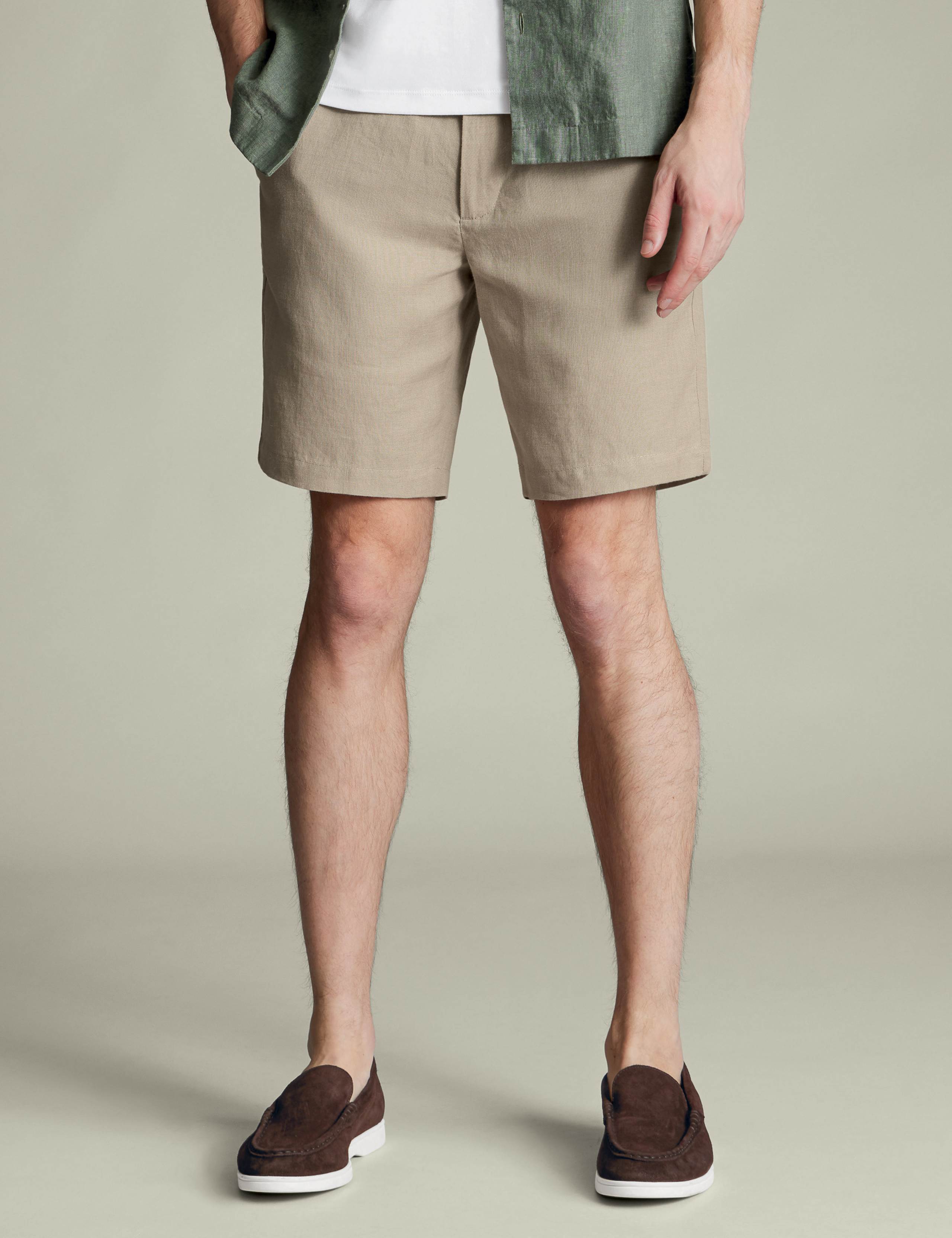 Pure Linen Flat Front Shorts 3 of 5