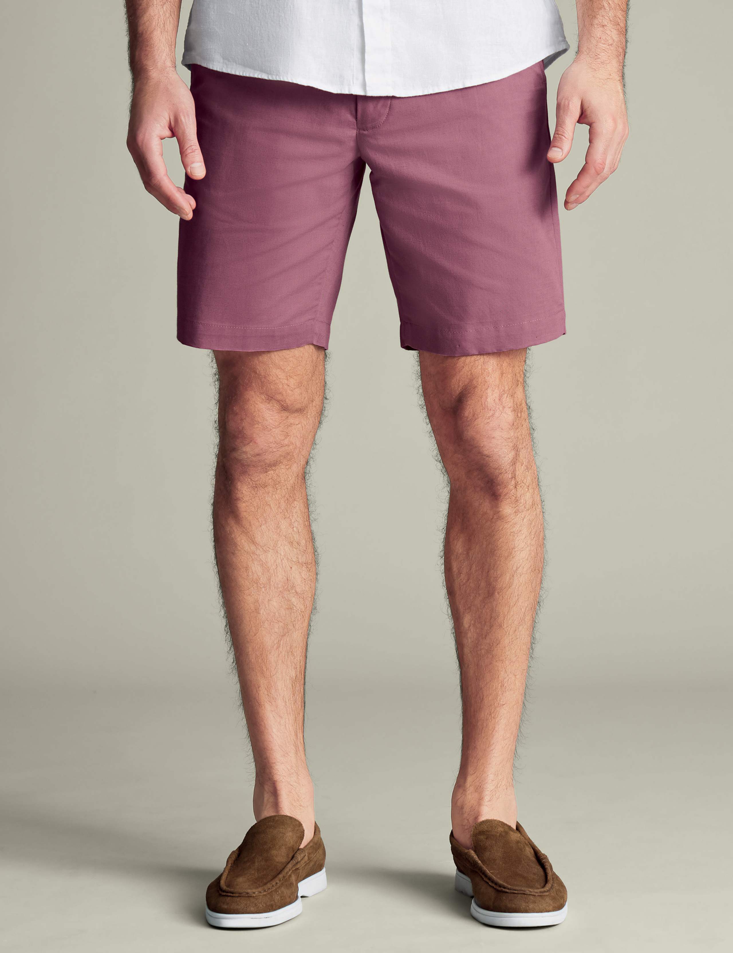 Linen Blend Flat Front Shorts 3 of 5